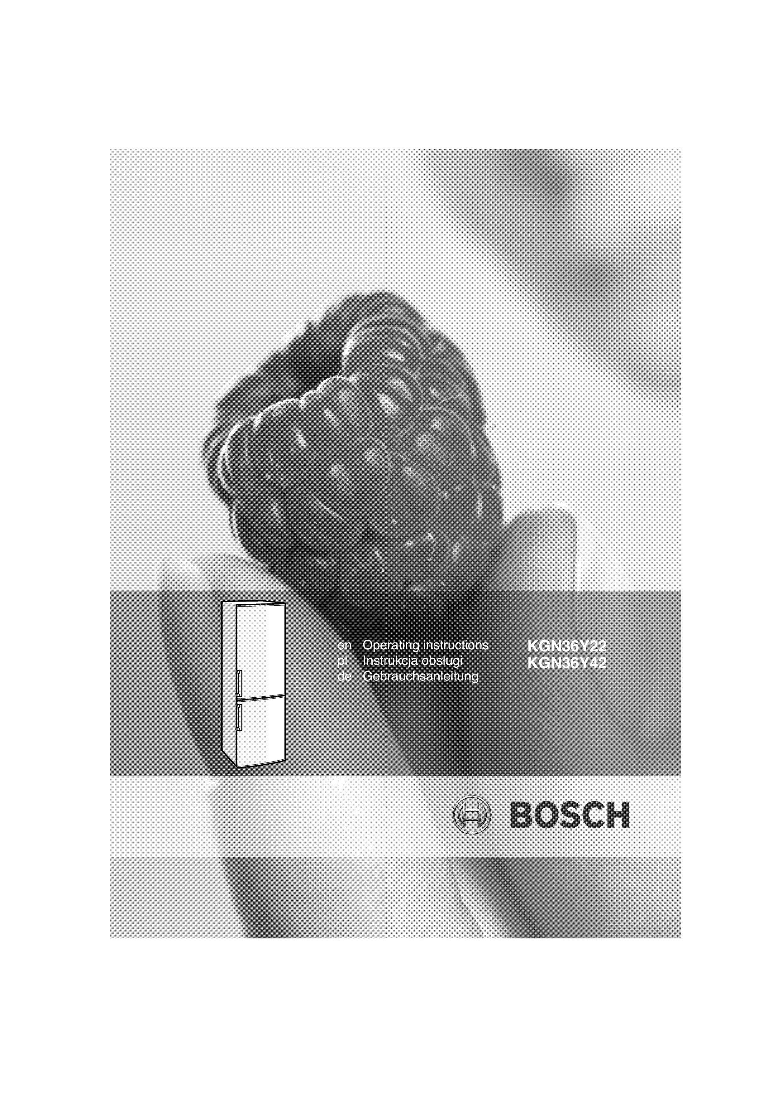 Bosch Appliances KGN36Y22 Refrigerator User Manual