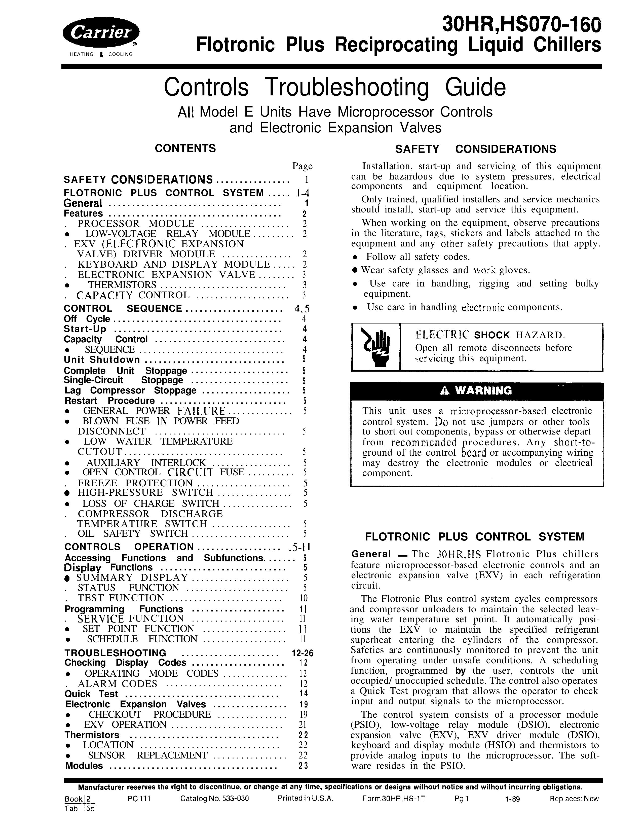 Carrier HS070-160 Refrigerator User Manual