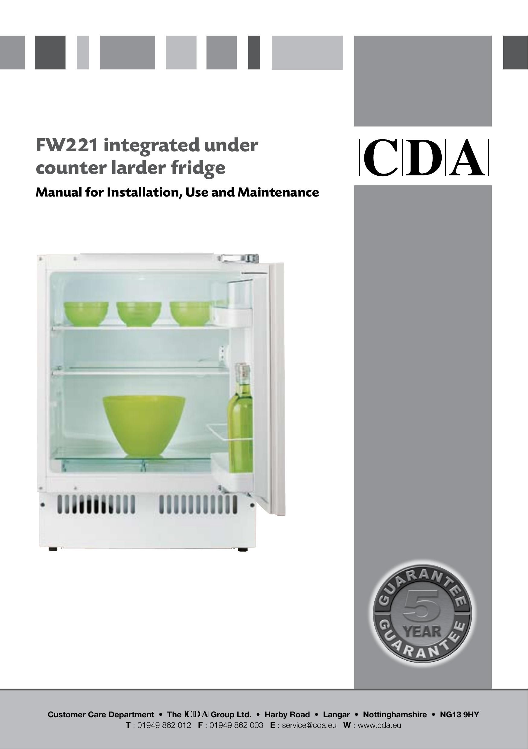 CDA FW221 Refrigerator User Manual