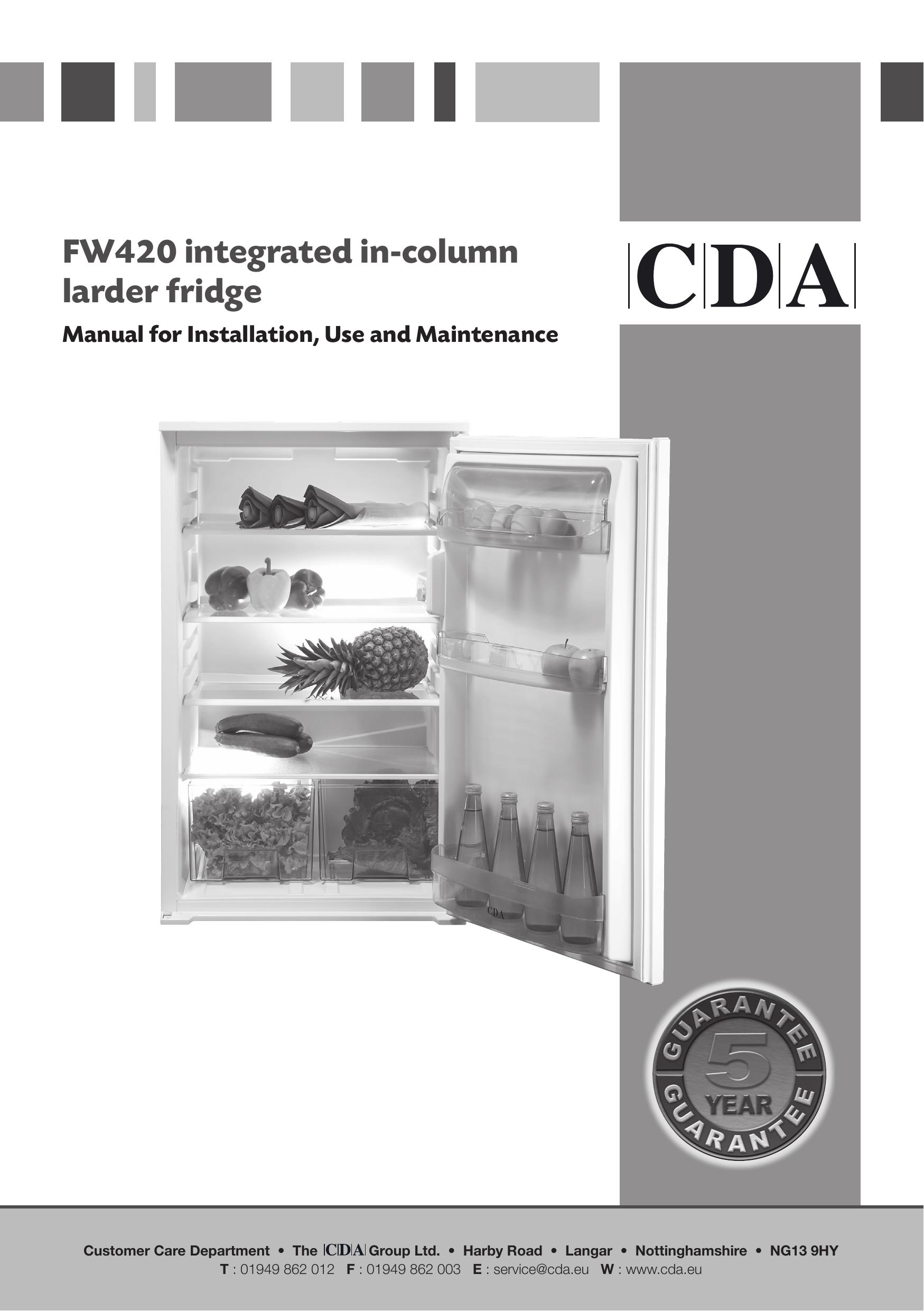 CDA FW420 Refrigerator User Manual