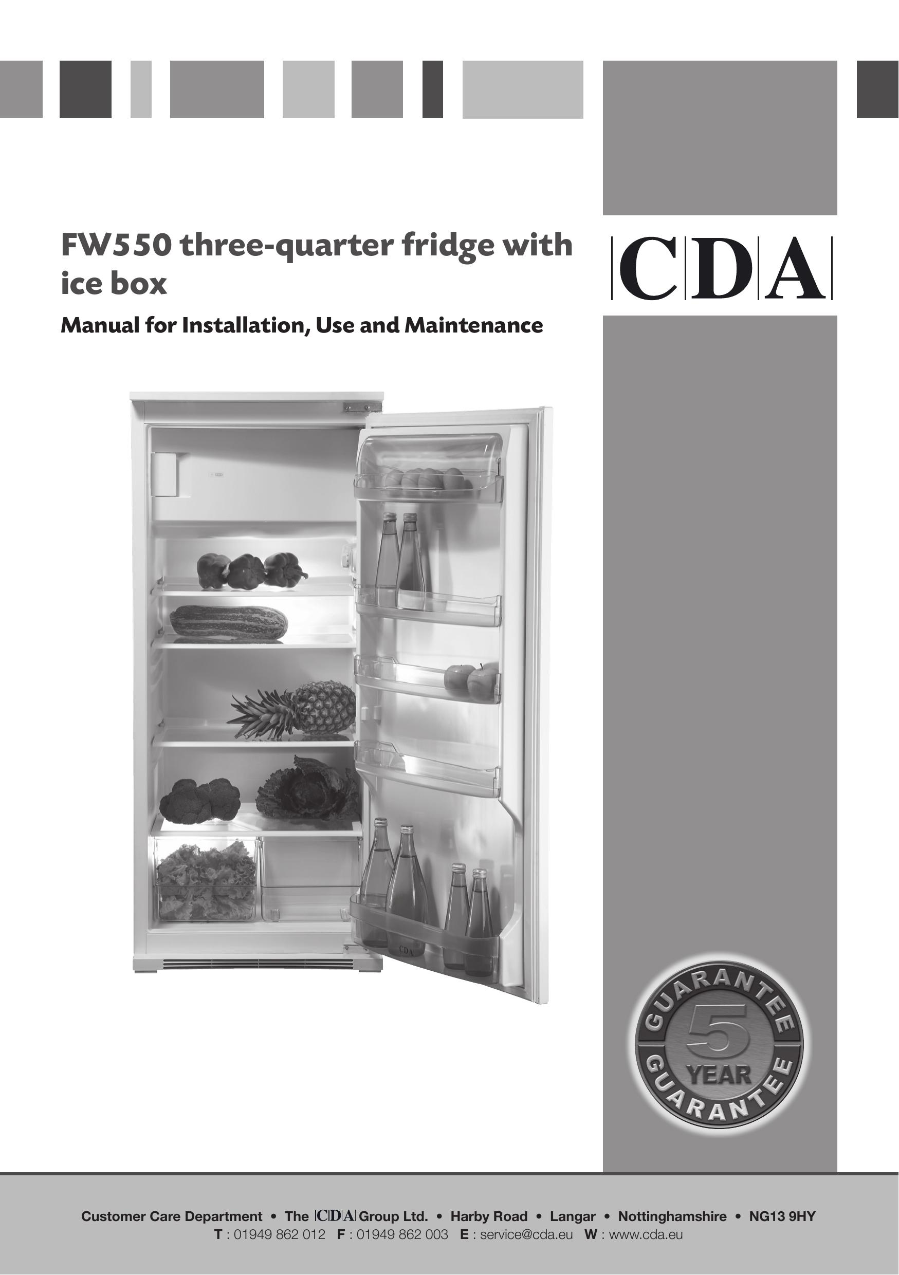 CDA FW550 Refrigerator User Manual