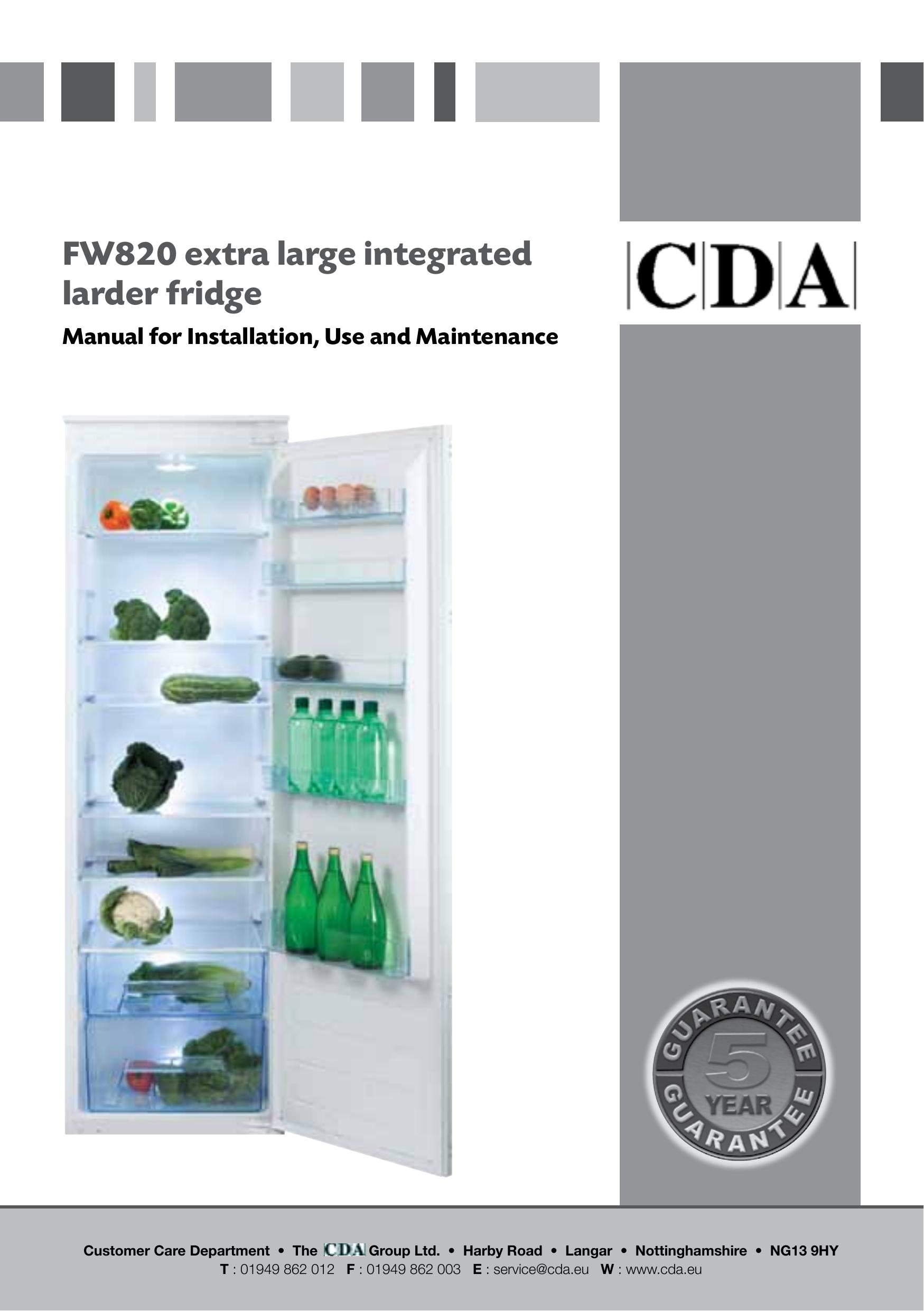 CDA FW820 Refrigerator User Manual