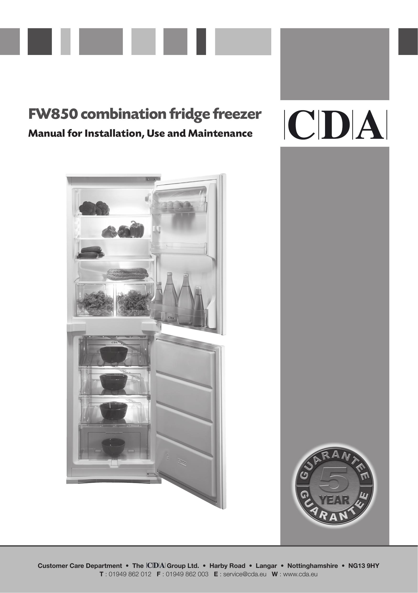 CDA FW850 Refrigerator User Manual