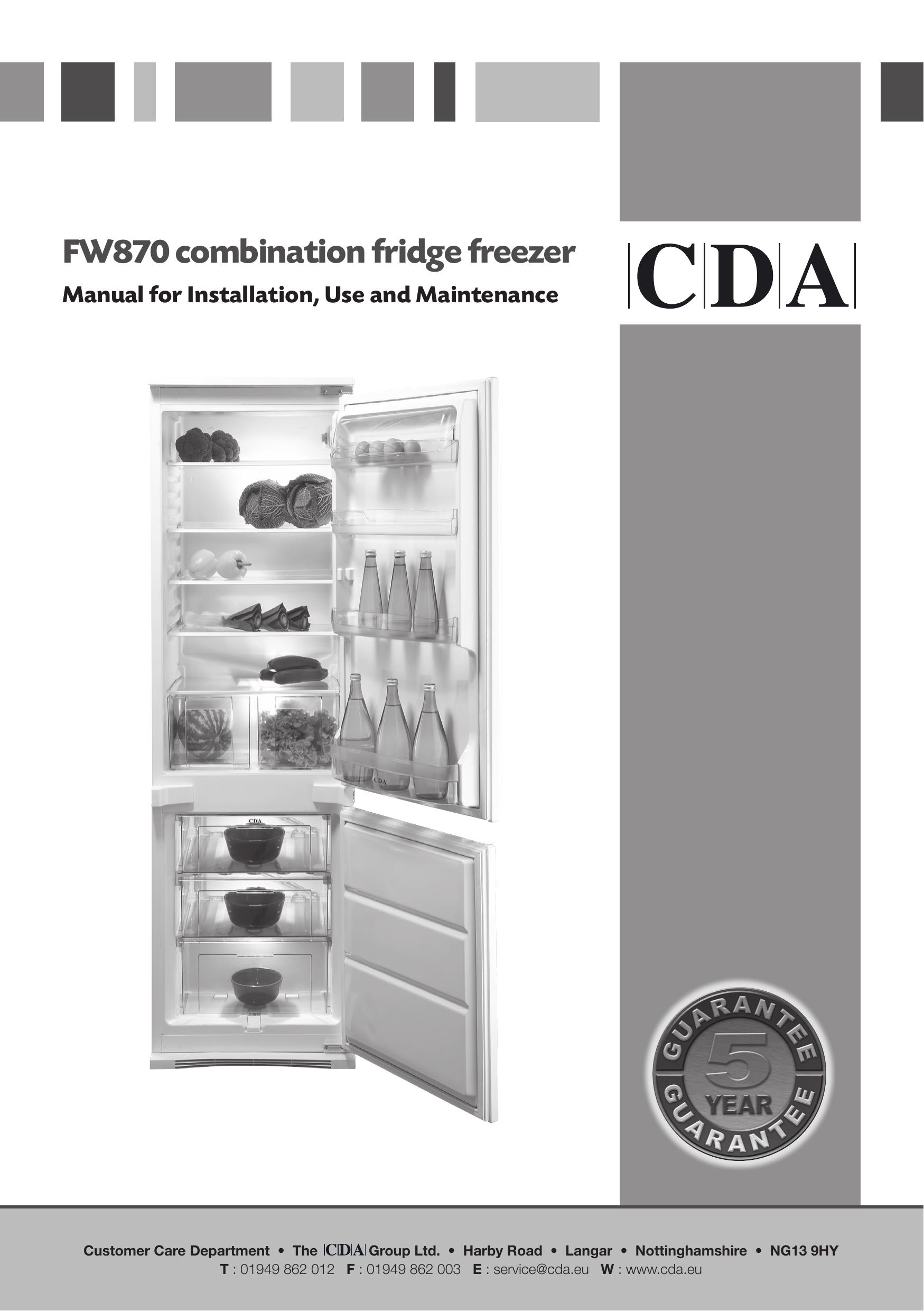 CDA FW870 Refrigerator User Manual