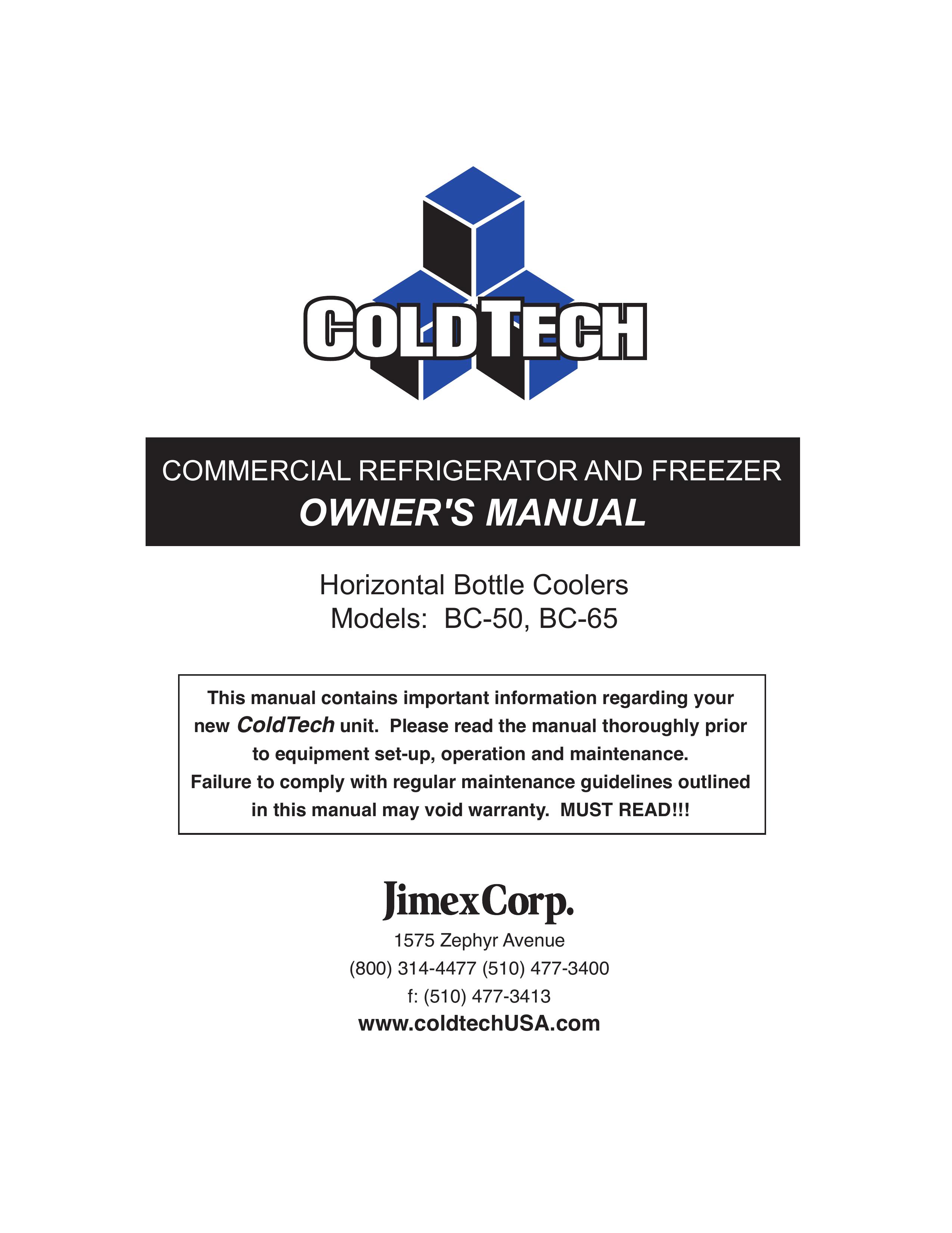 ColdTech BC-50 Refrigerator User Manual