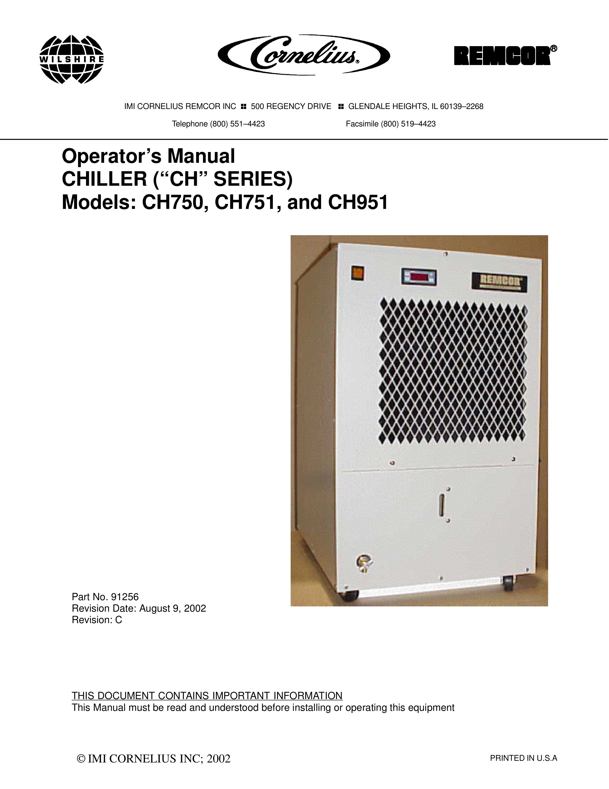 Cornelius CH750 Refrigerator User Manual