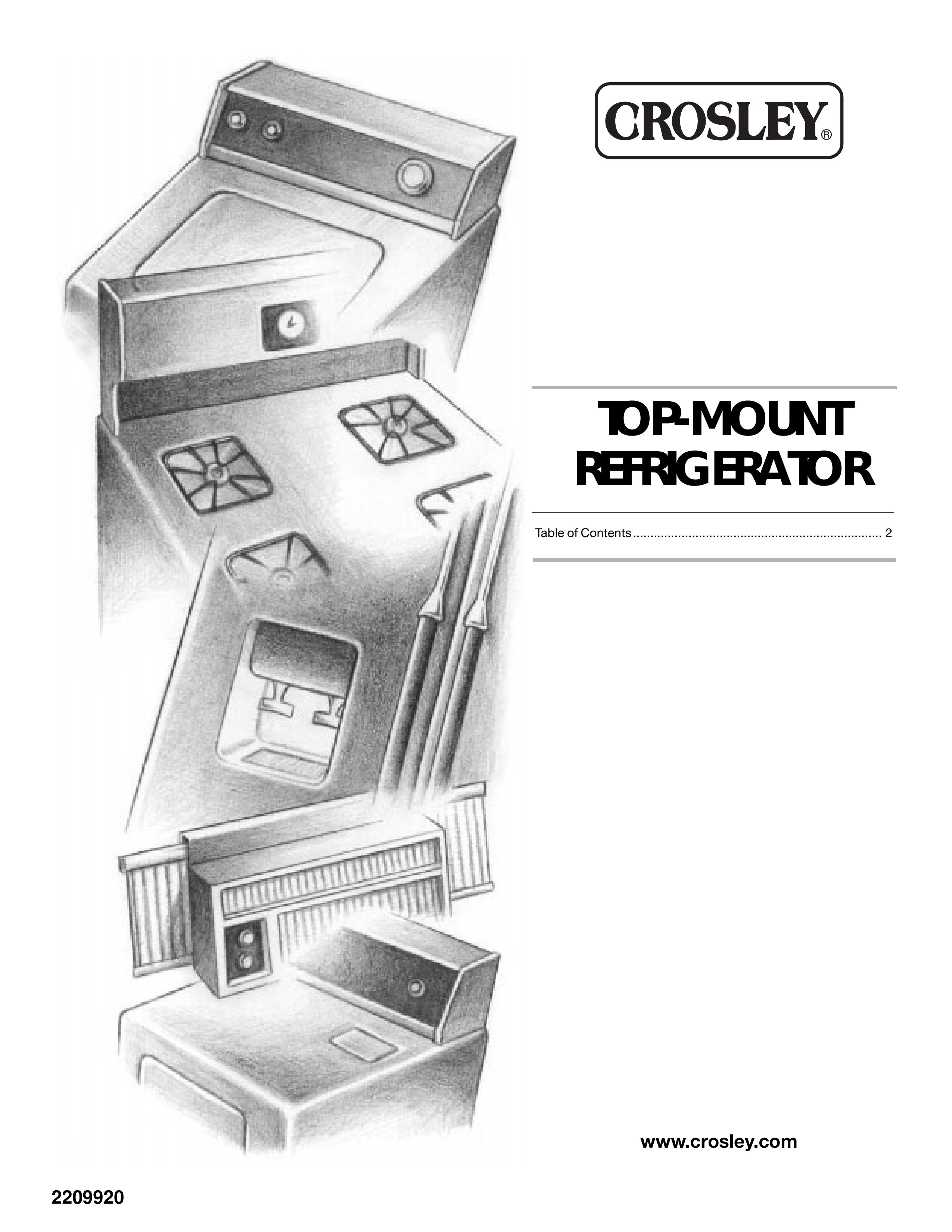 Crosley 2209920 Refrigerator User Manual