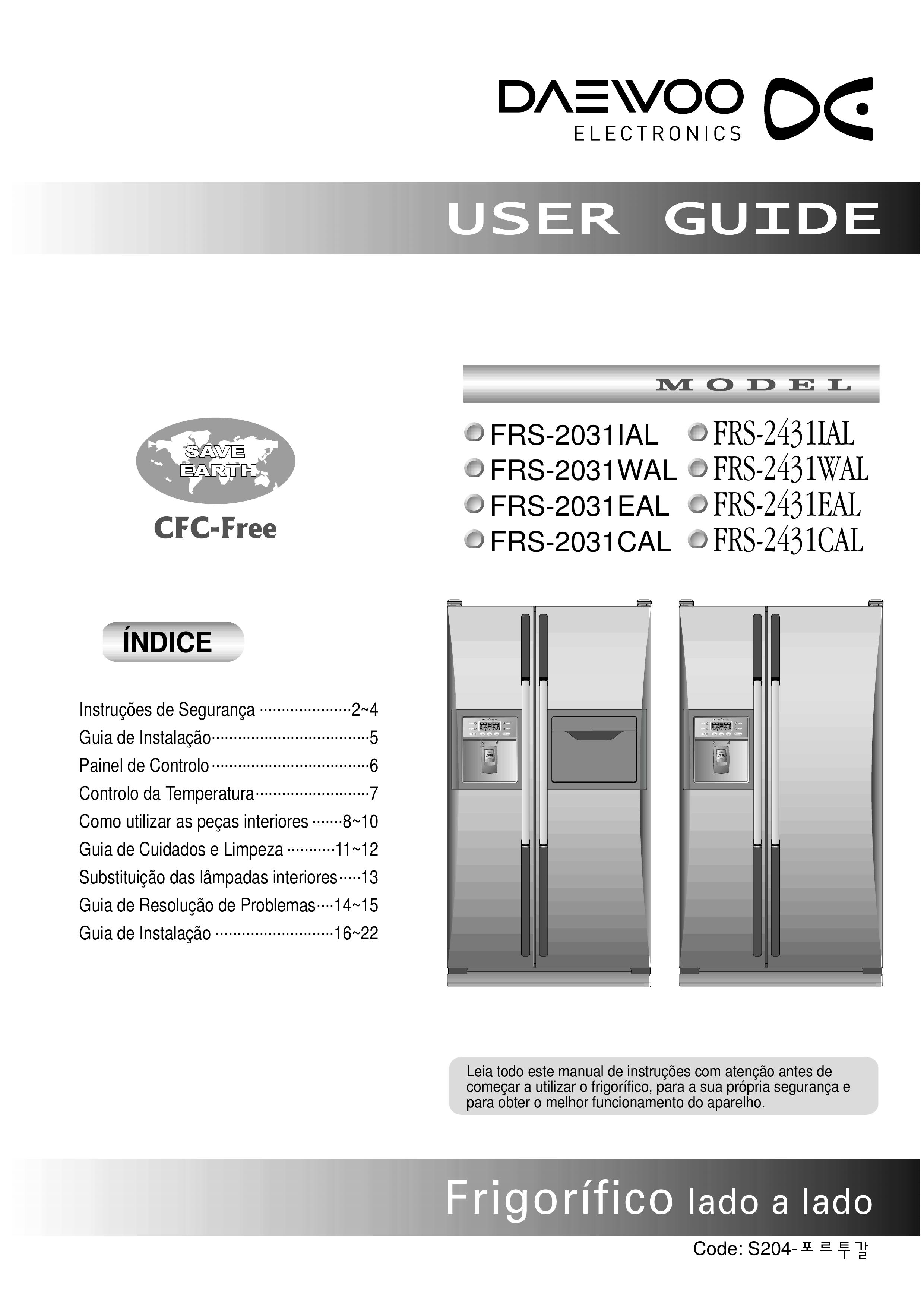 Daewoo FRS-2031WAL Refrigerator User Manual
