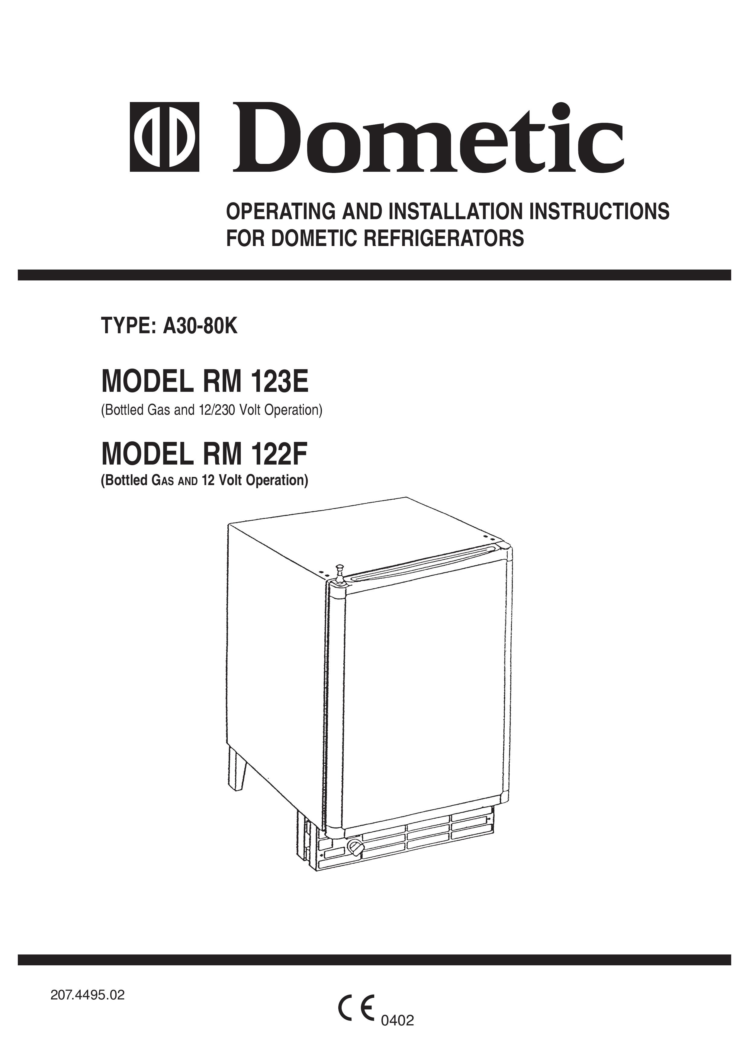 Dometic RM 123E Refrigerator User Manual