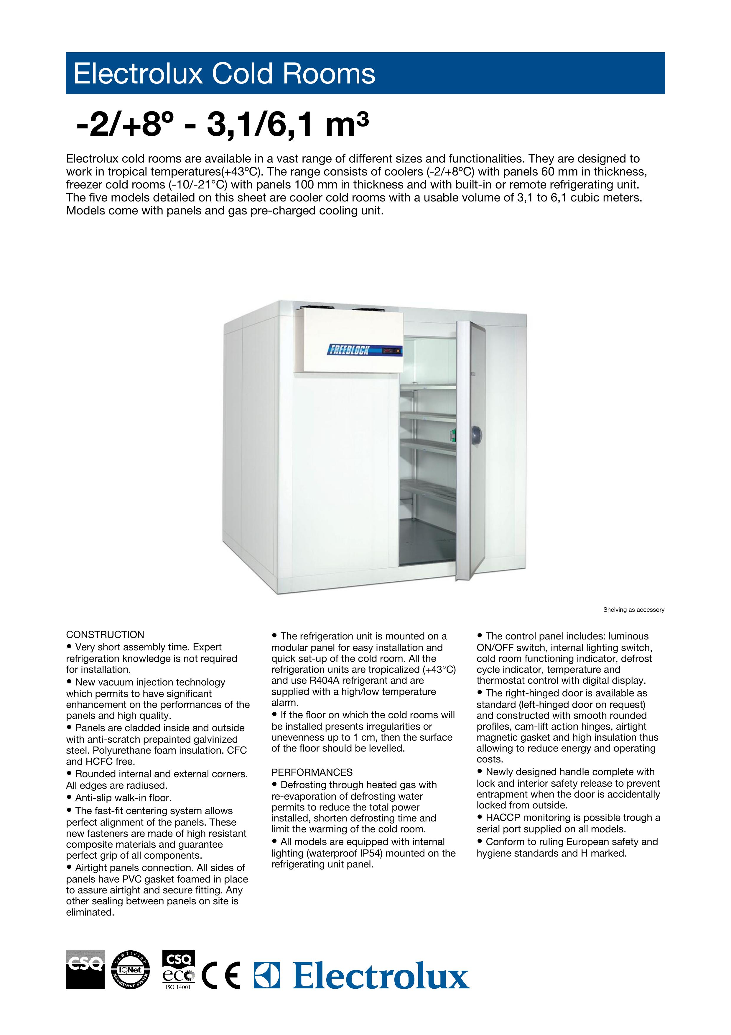 Electrolux 102212 Refrigerator User Manual