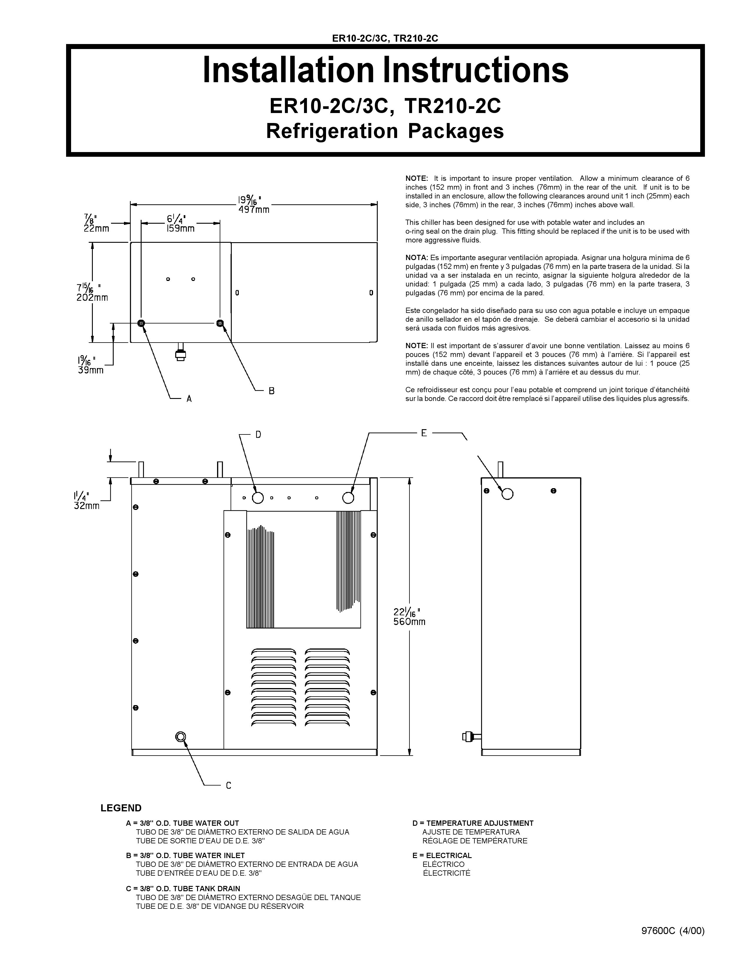Elkay ER10.2C Refrigerator User Manual
