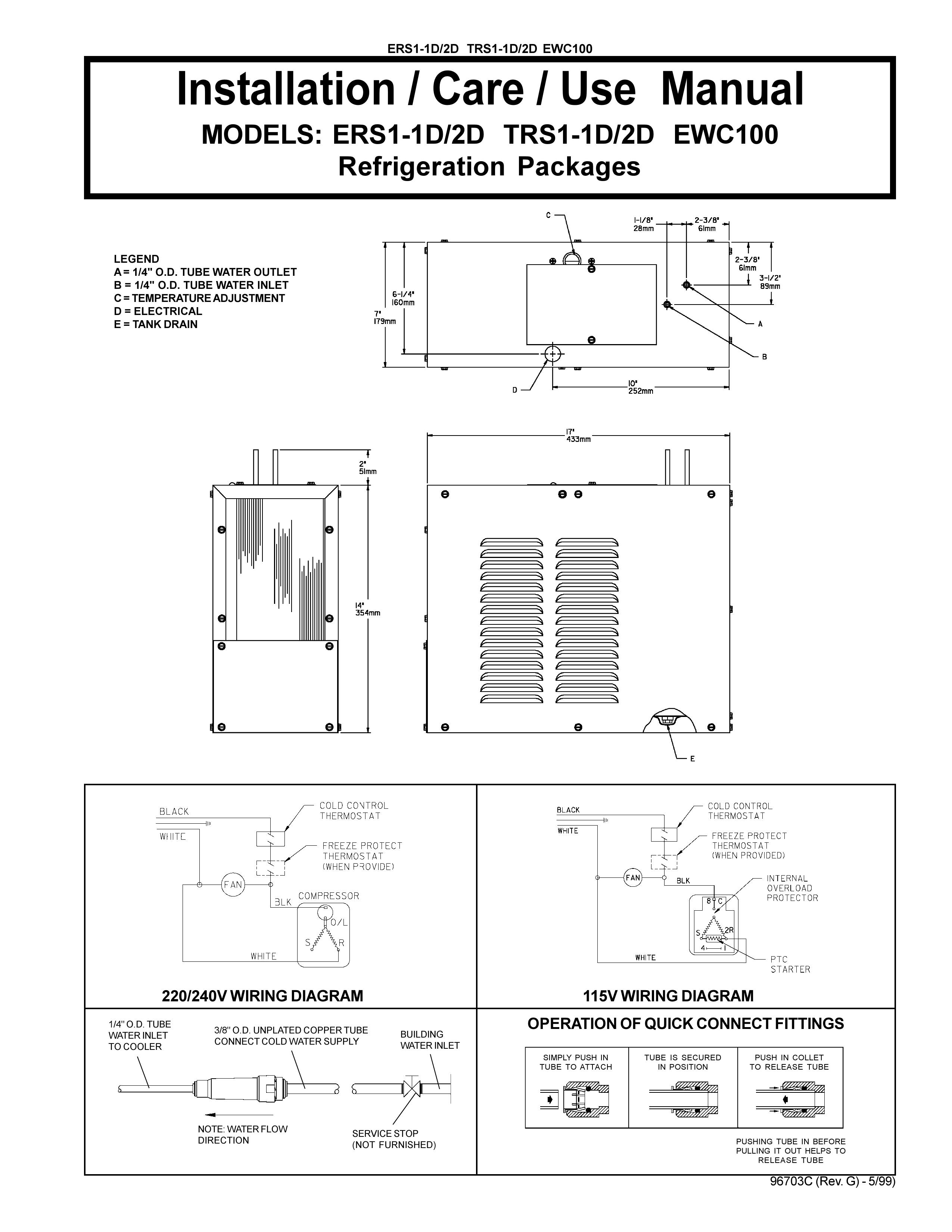Elkay ERS1-1D Refrigerator User Manual