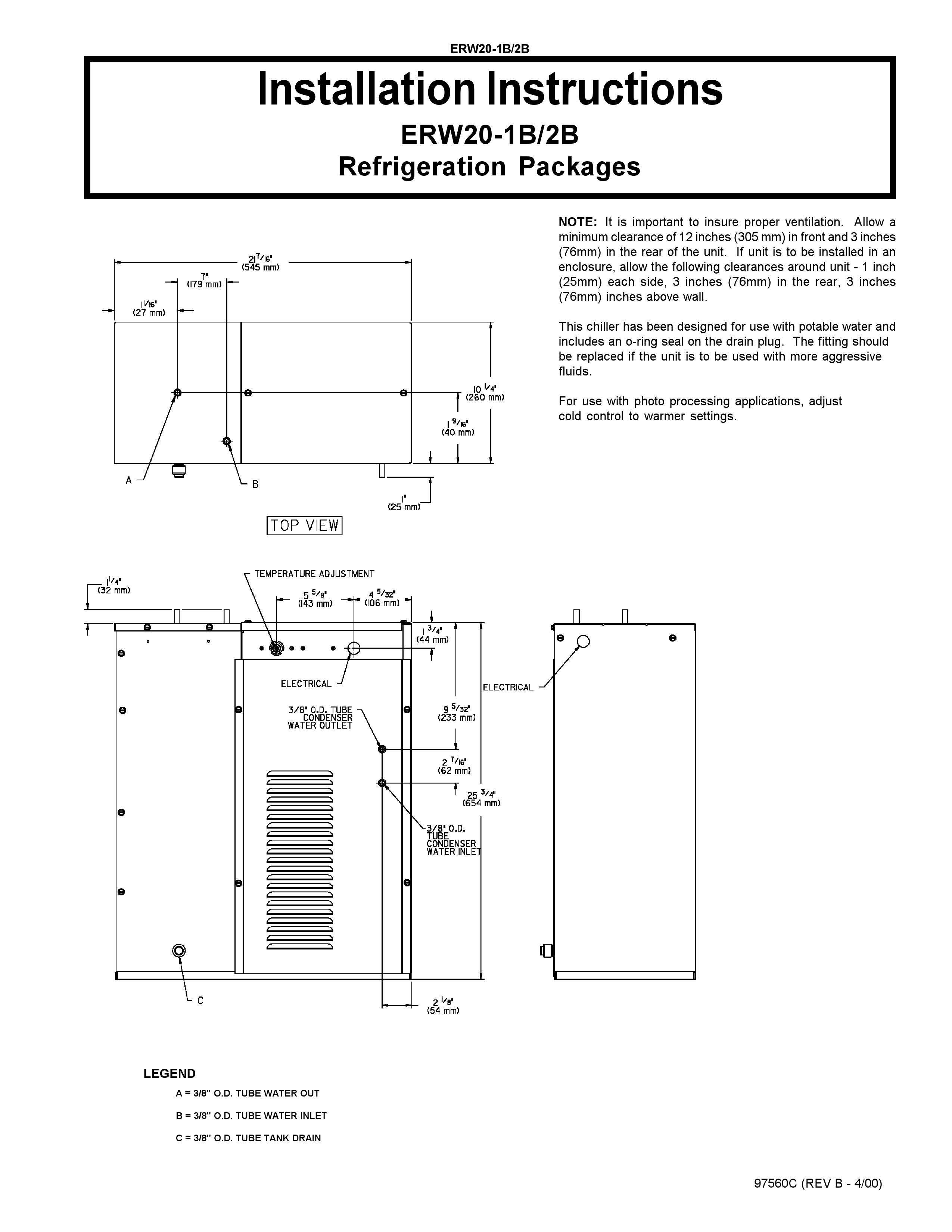 Elkay ERW20-1B Refrigerator User Manual