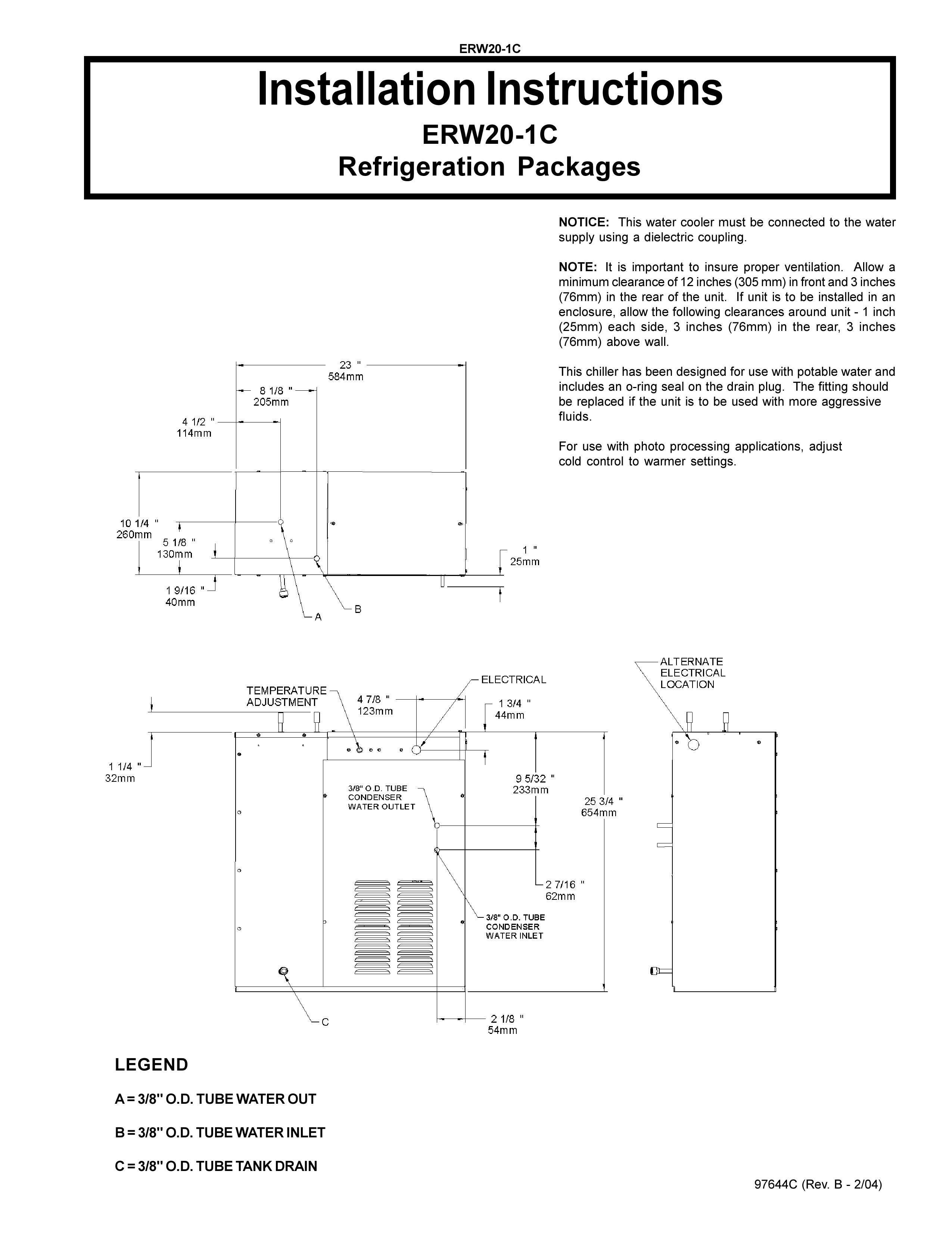 Elkay ERW20-1C Refrigerator User Manual