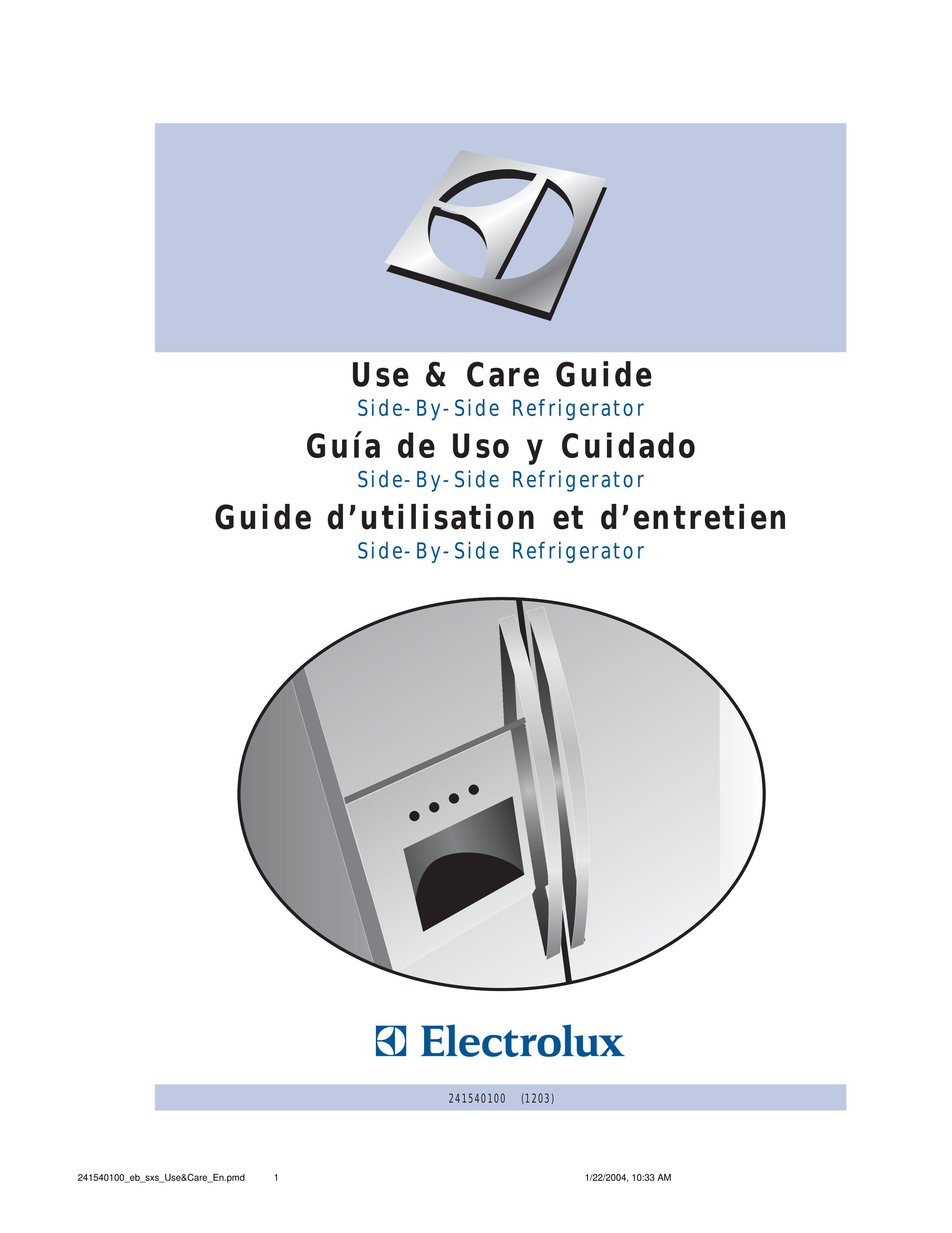 Frigidaire 241540100 (1203) Refrigerator User Manual