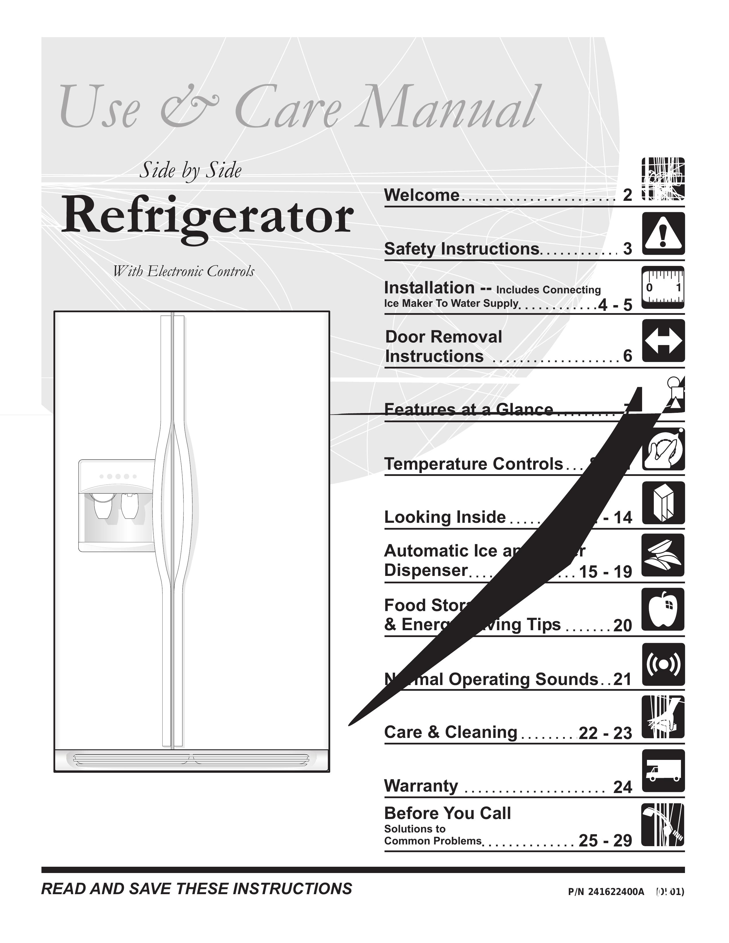 Frigidaire 241572800 Refrigerator User Manual