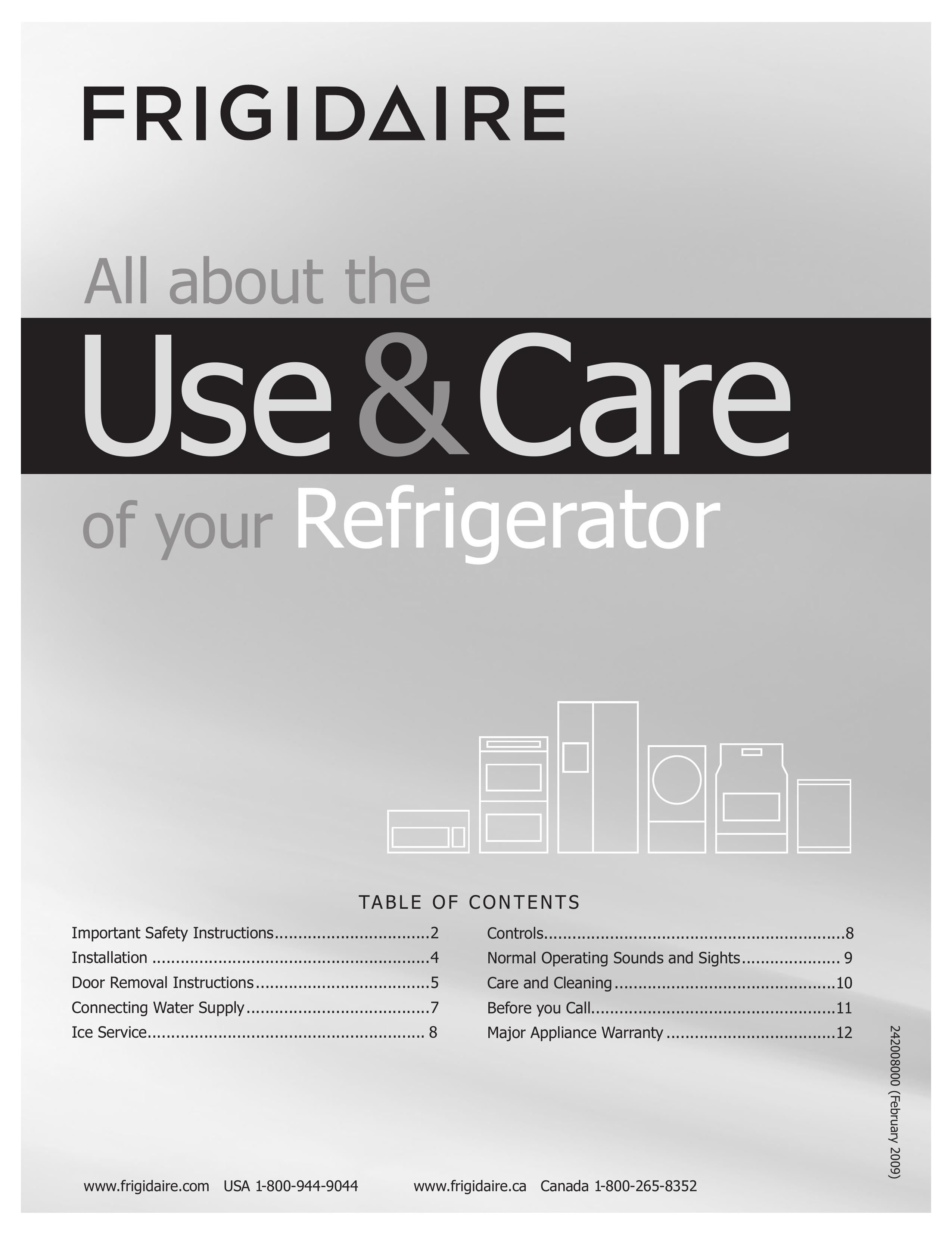 Frigidaire 242008000 Refrigerator User Manual