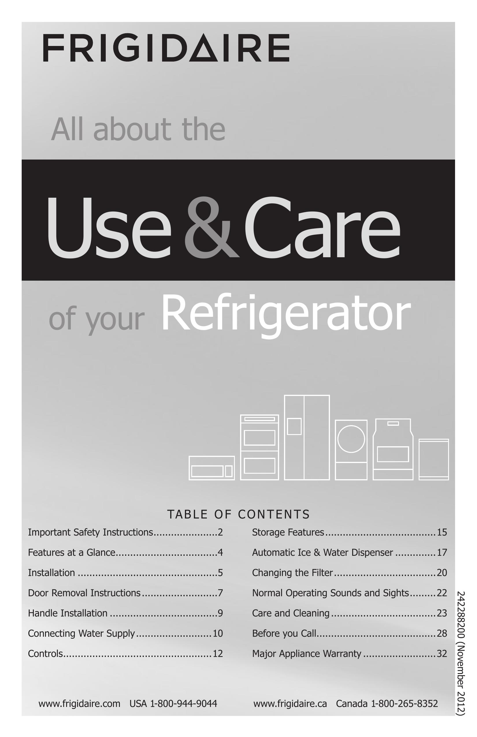 Frigidaire 242288200 Refrigerator User Manual