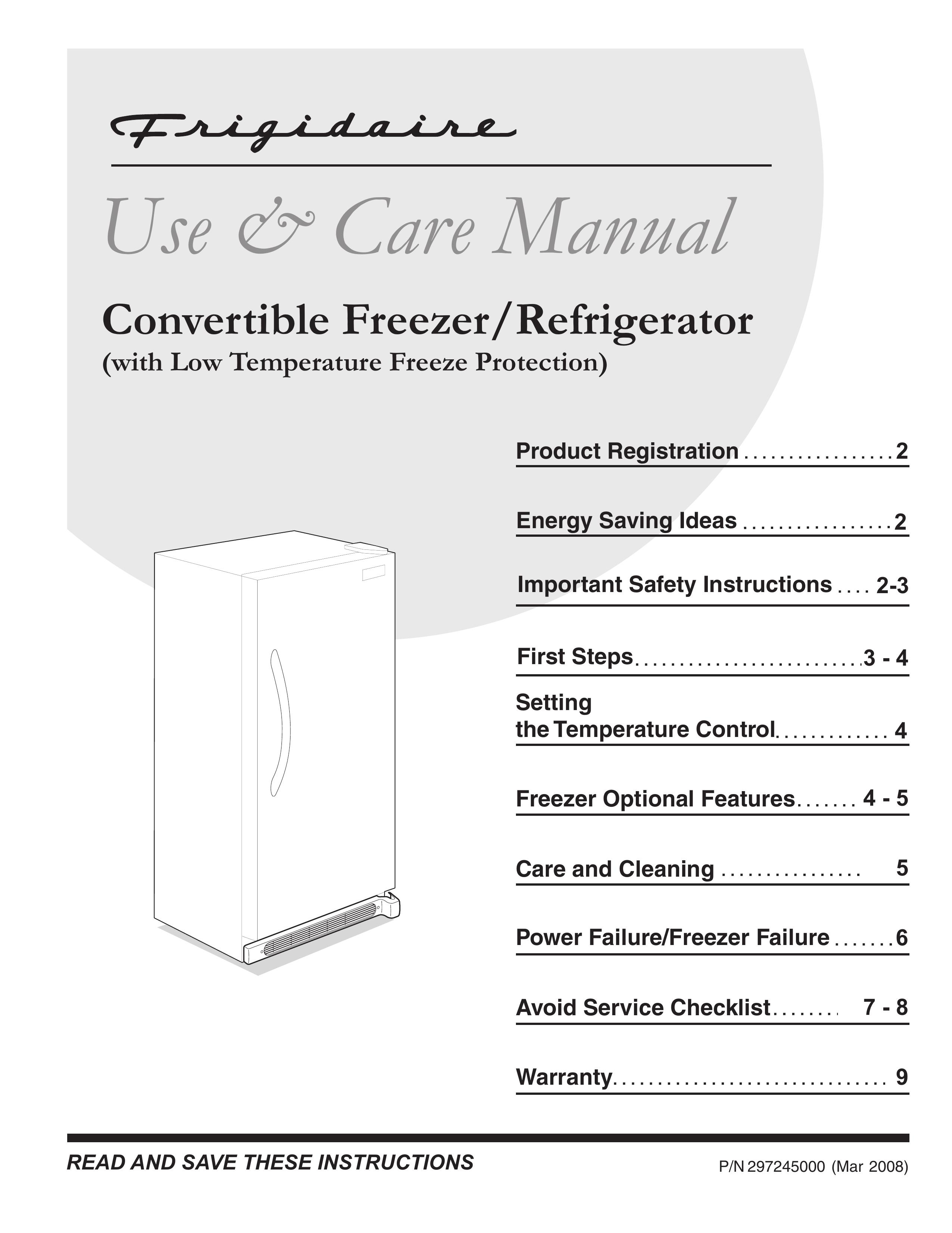 Frigidaire 297245000 Refrigerator User Manual