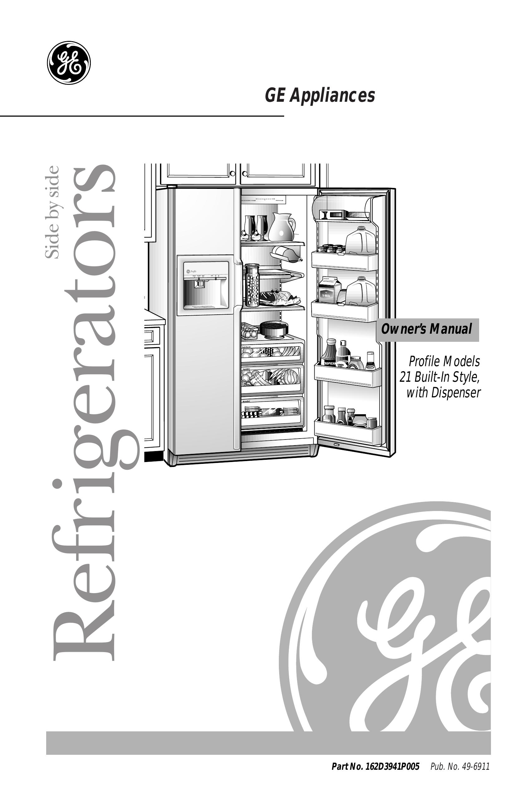 GE 162D3941P005 Refrigerator User Manual