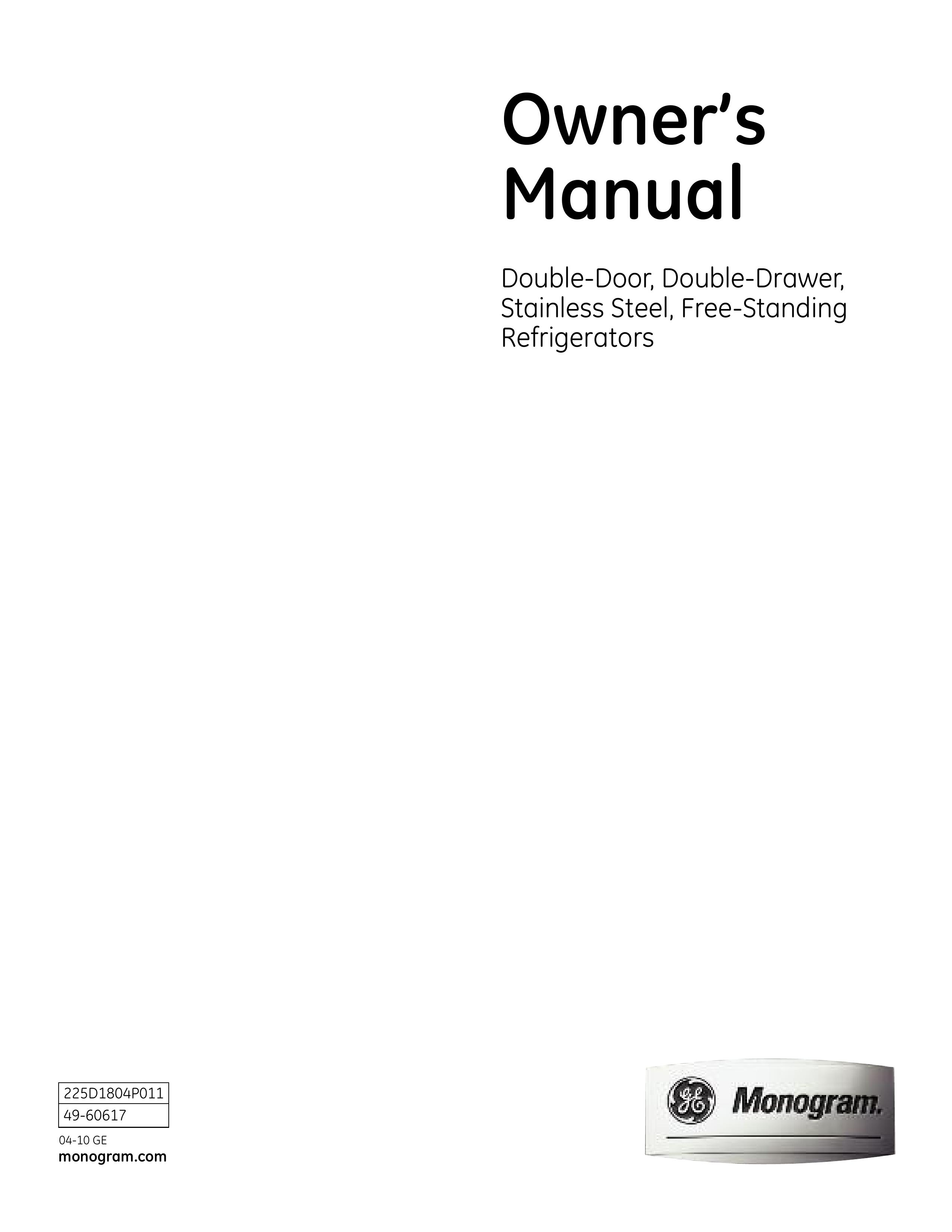 GE Monogram 225D1804P011 Refrigerator User Manual