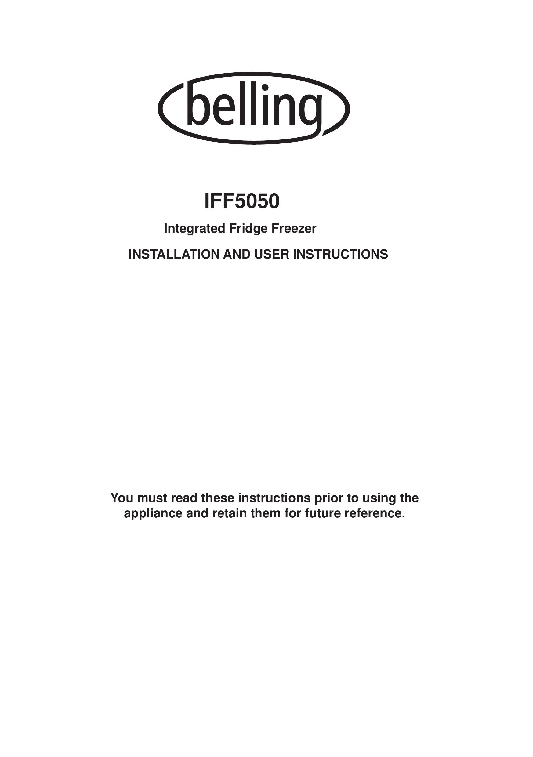 Glen Dimplex Home Appliances Ltd IFF5050 Refrigerator User Manual