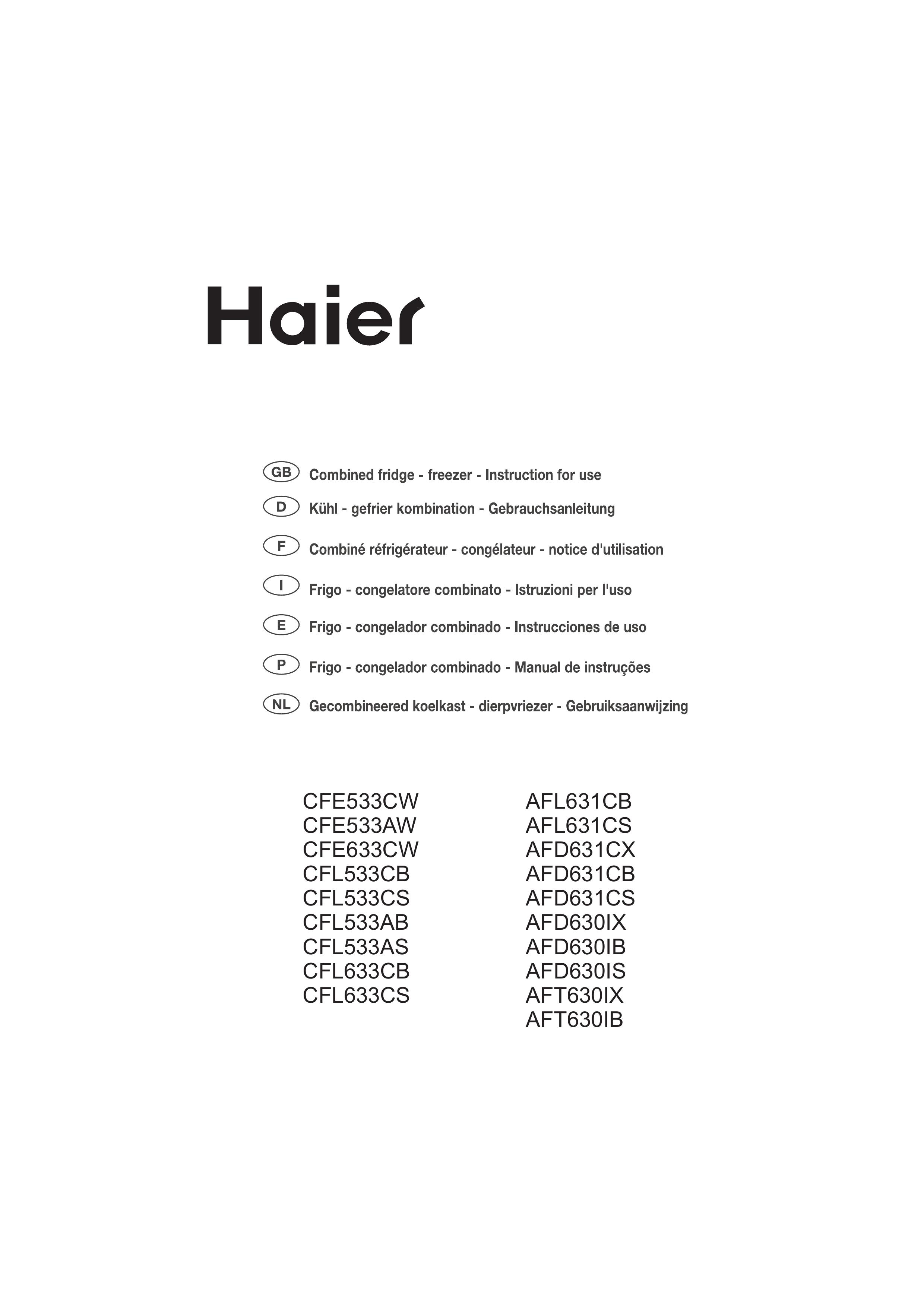 Haier AFD630IB Refrigerator User Manual