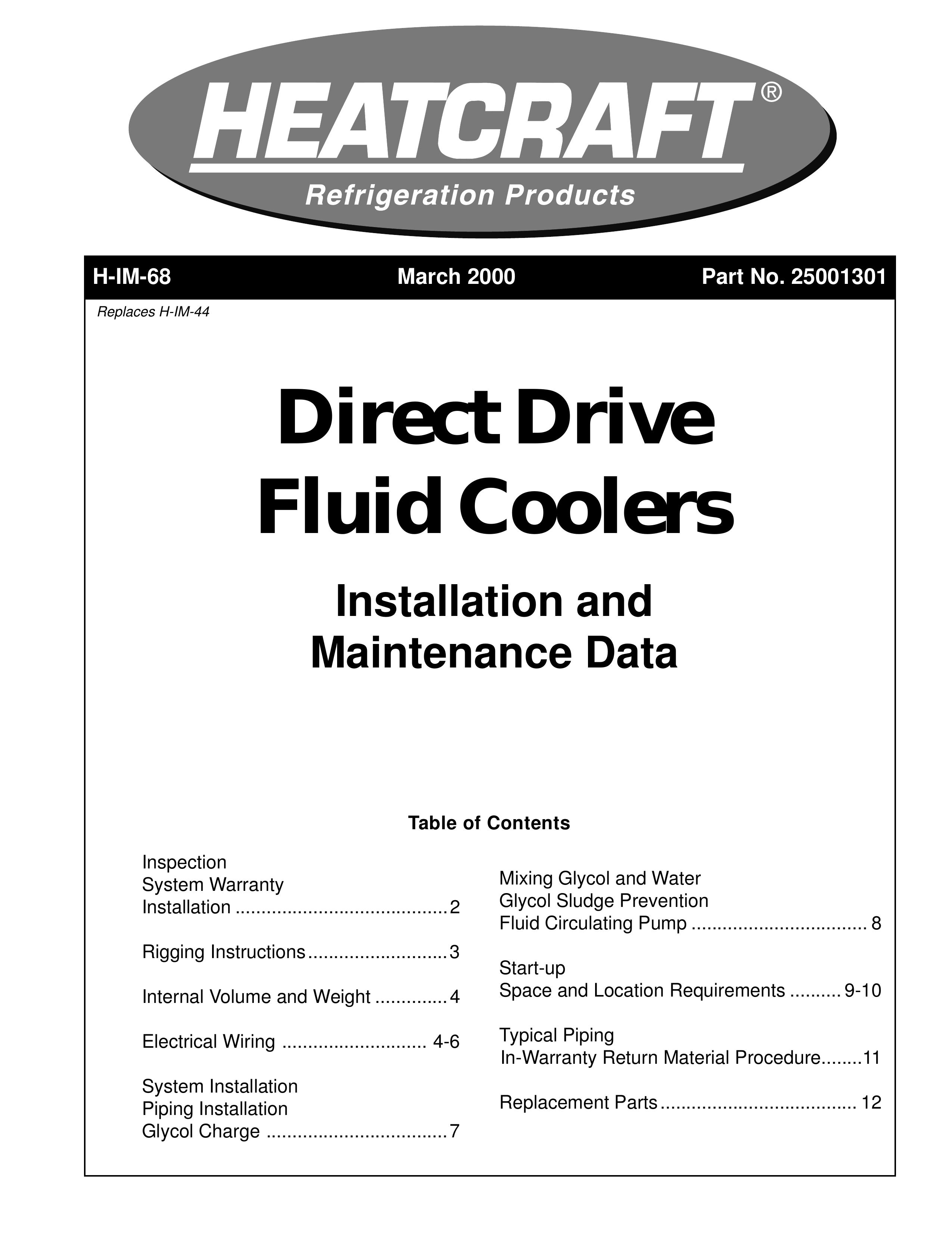 Heatcraft Refrigeration Products H-IM-68 Refrigerator User Manual