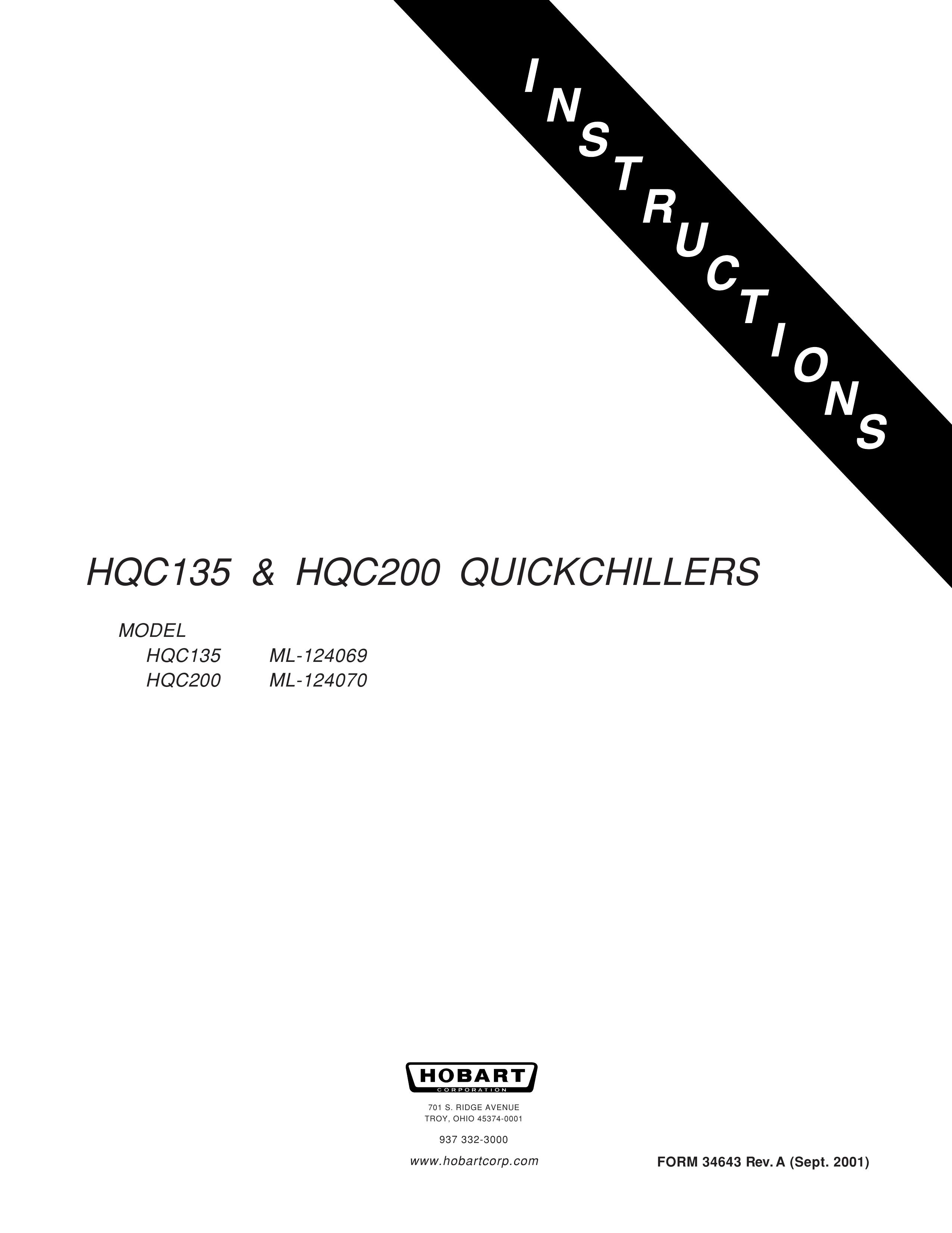Hobart HQC135 Refrigerator User Manual