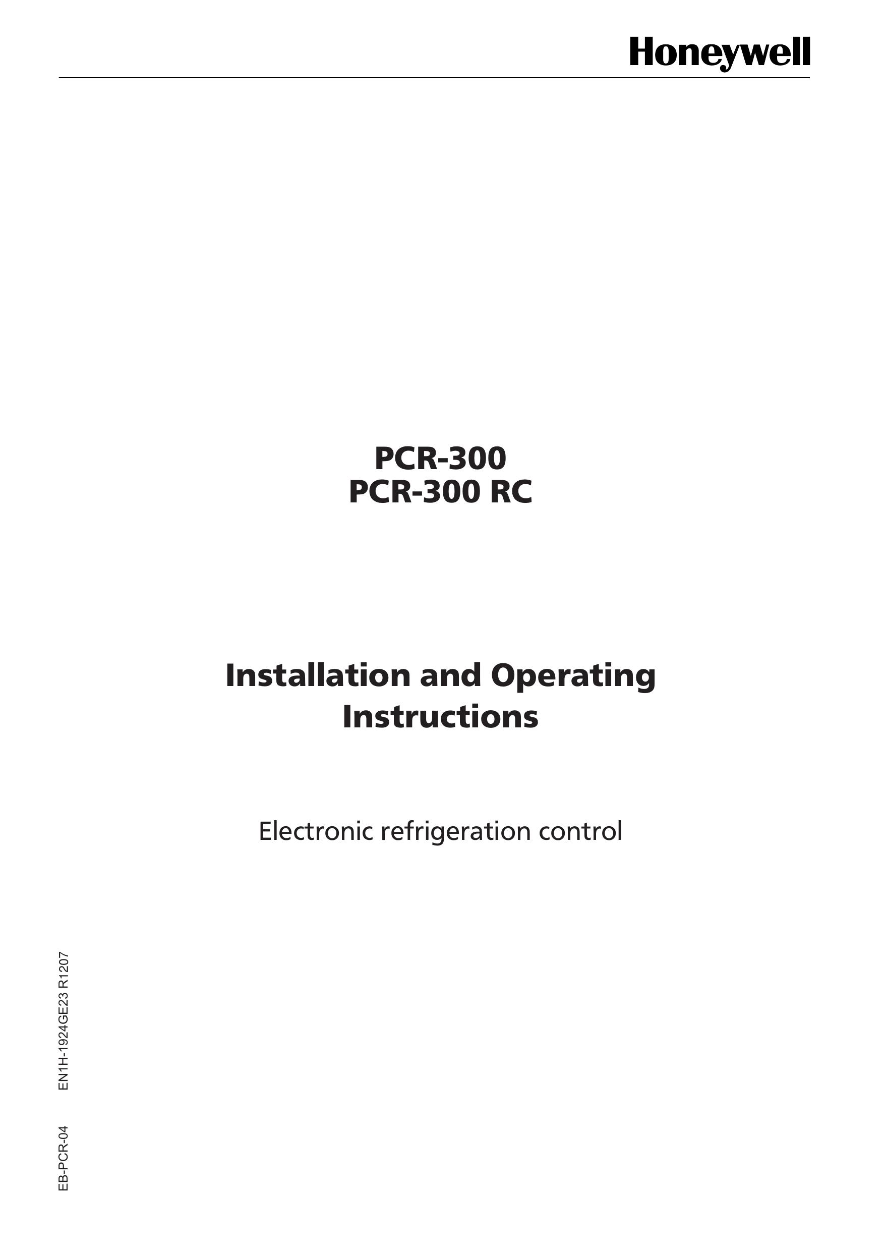 Honeywell PCR-300 RC Refrigerator User Manual