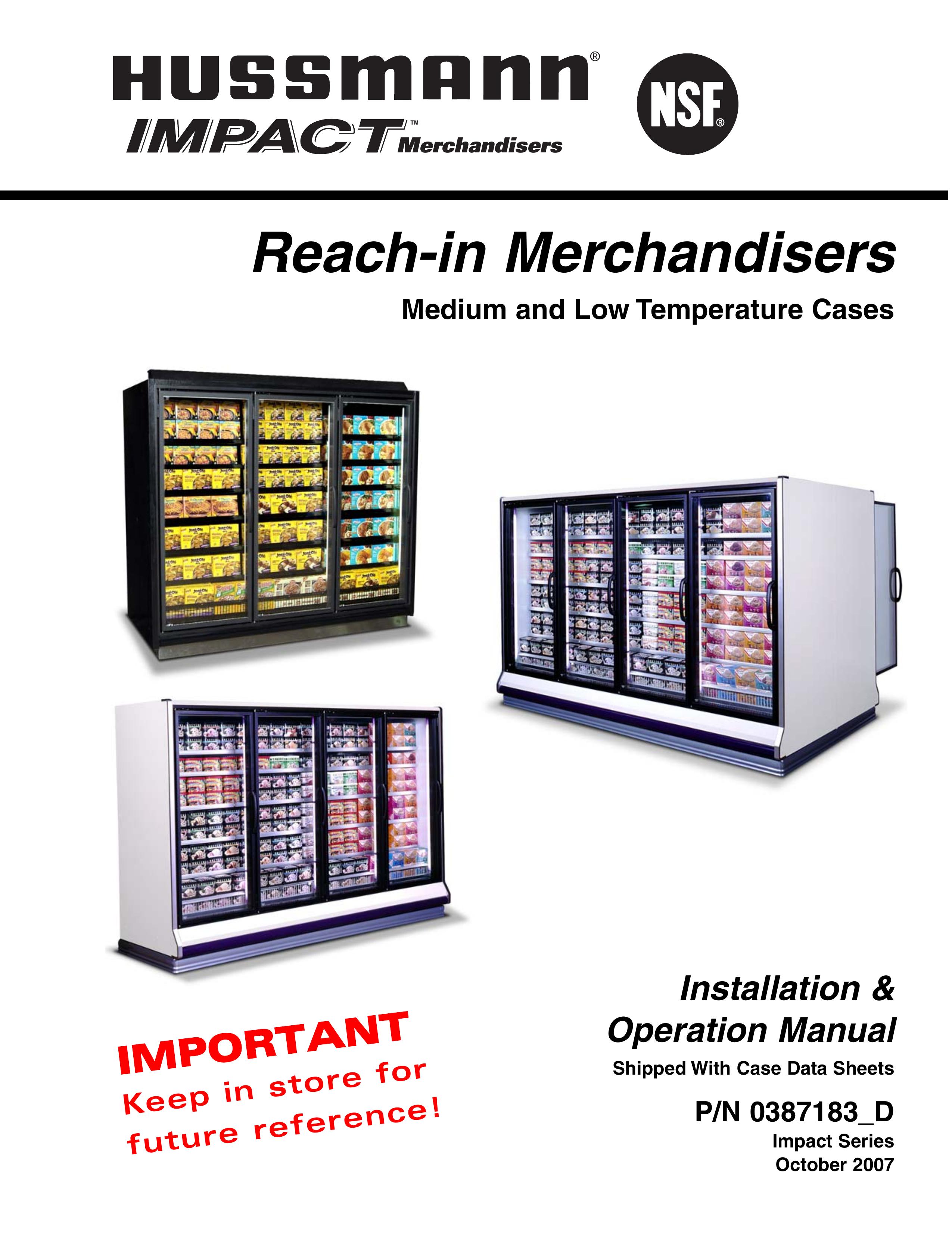 hussman P/N 0387183_D Refrigerator User Manual