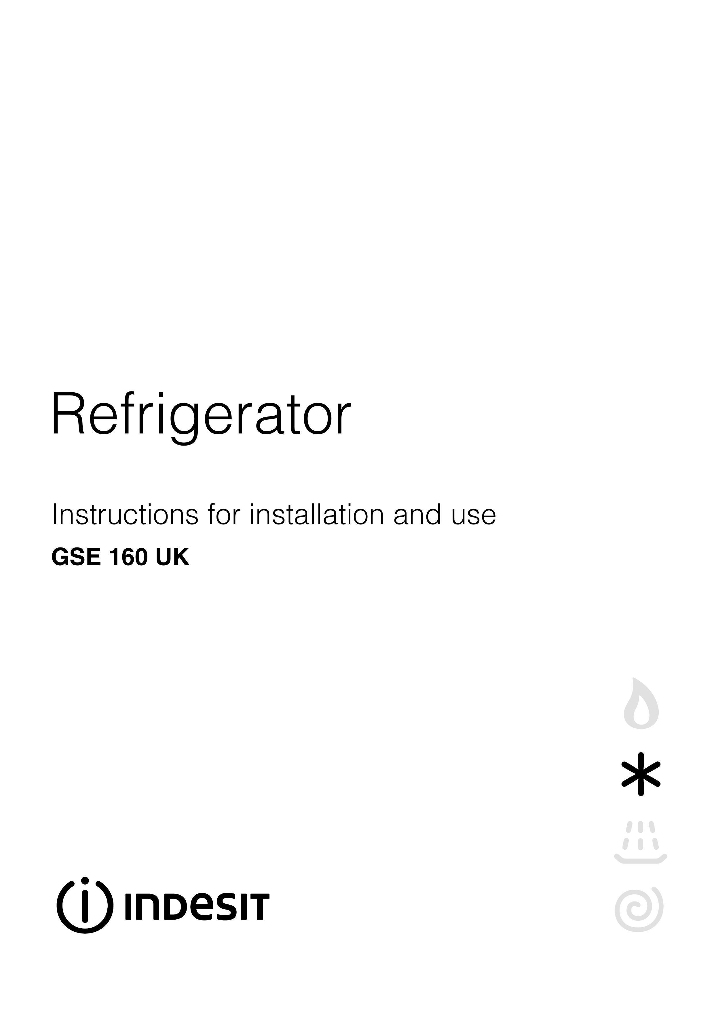 Indesit GSE 160 UK Refrigerator User Manual
