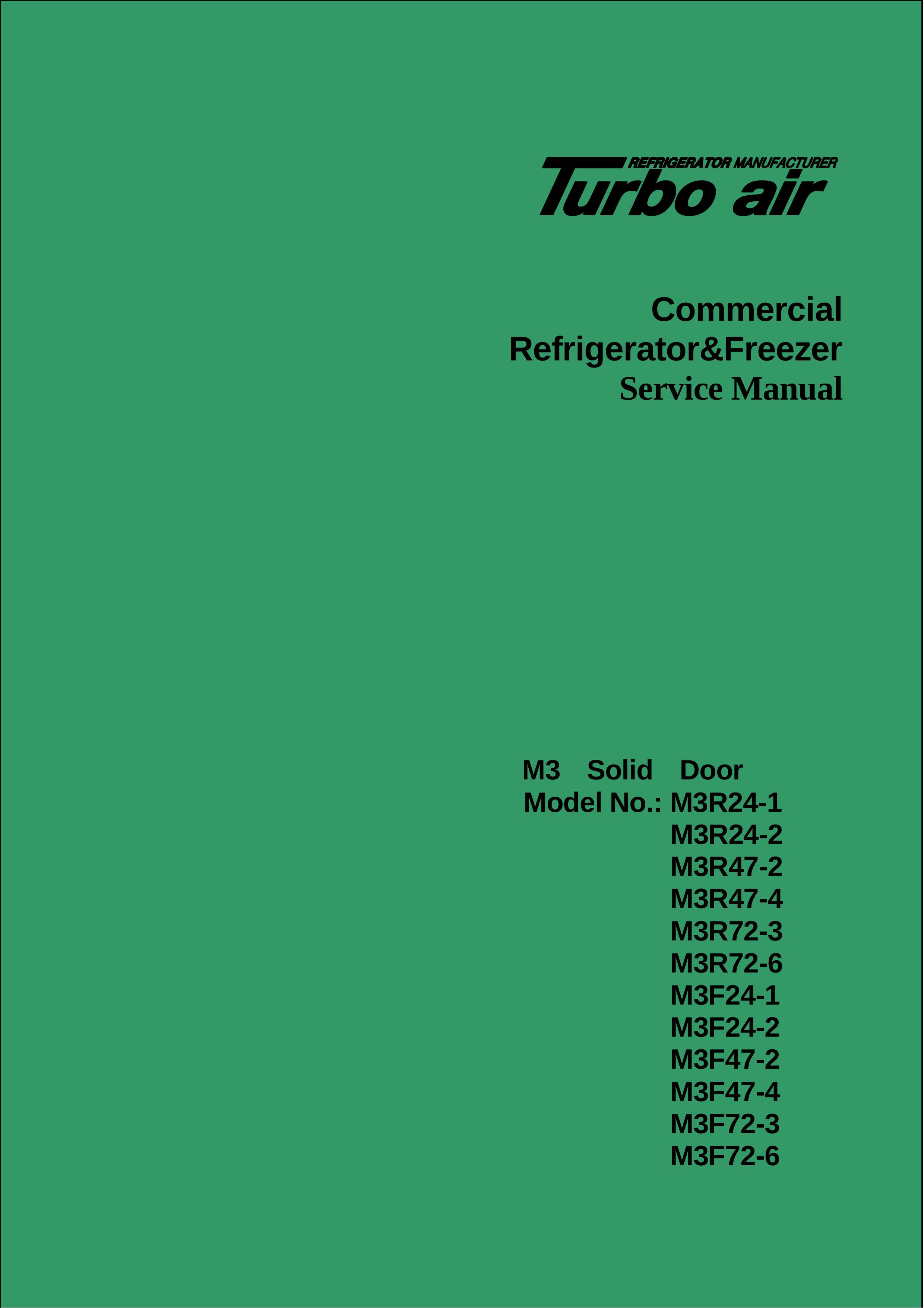 John Deere M3F72-3 Refrigerator User Manual