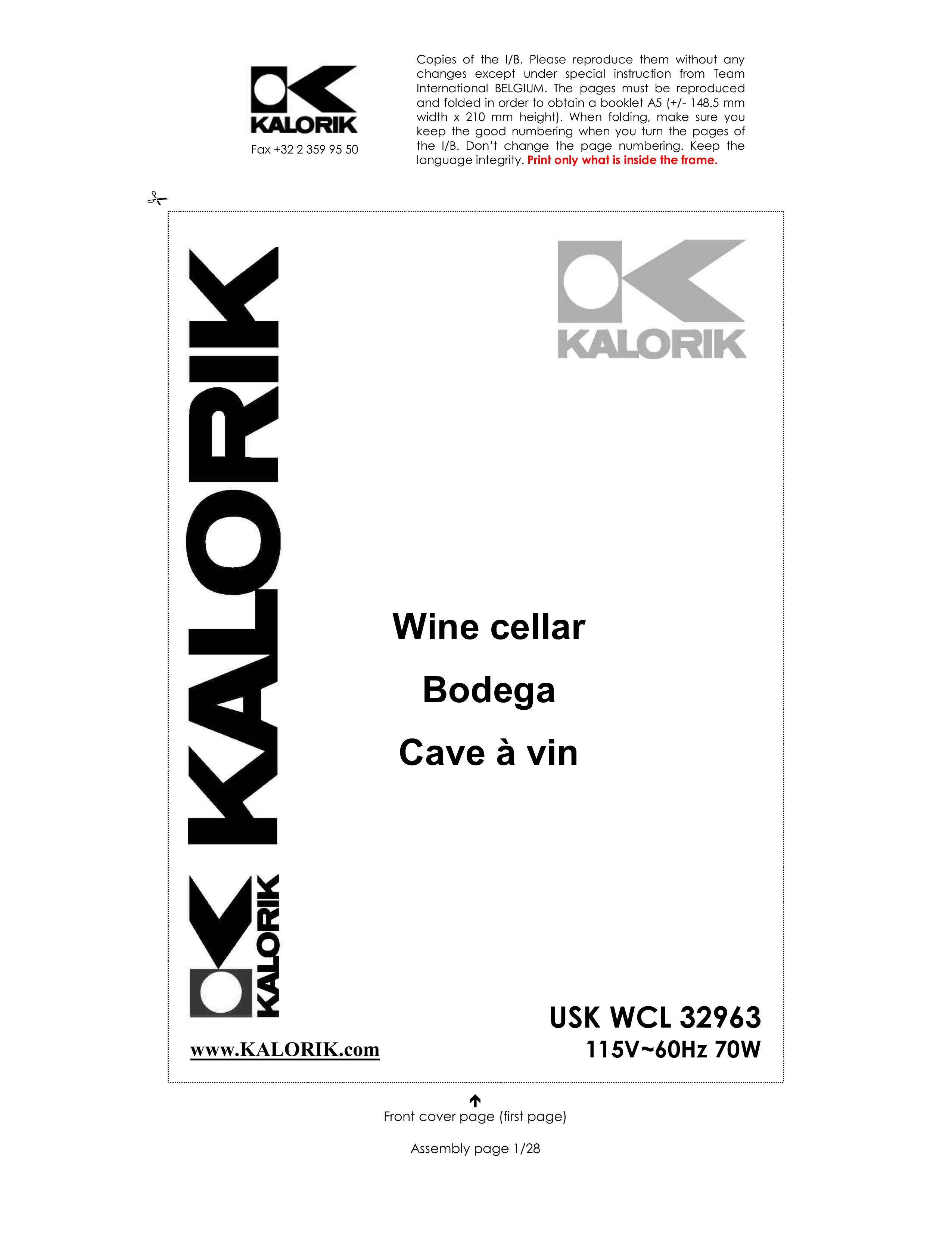 Kalorik USK WCL 32963 Refrigerator User Manual
