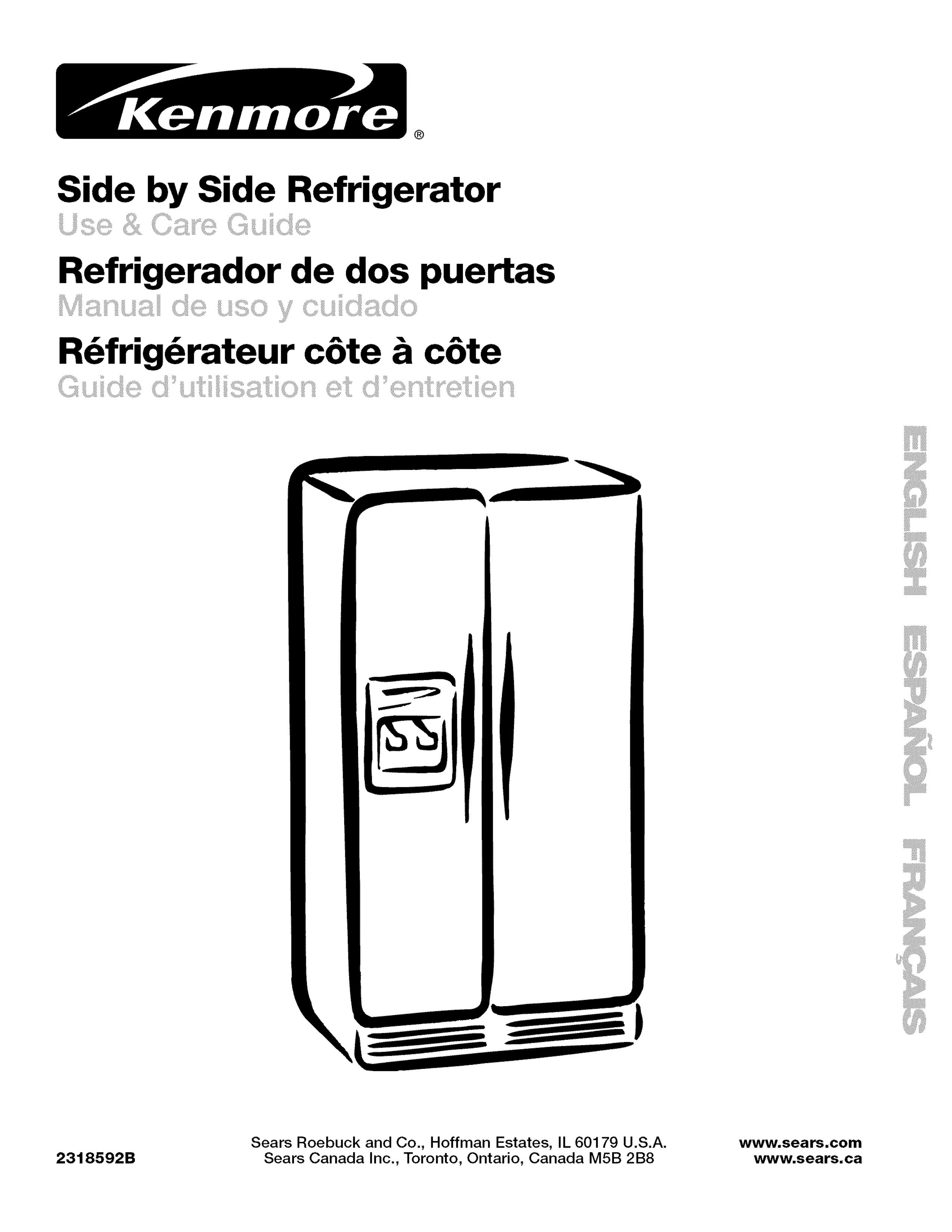 Kenmore 106.57022601 Refrigerator User Manual