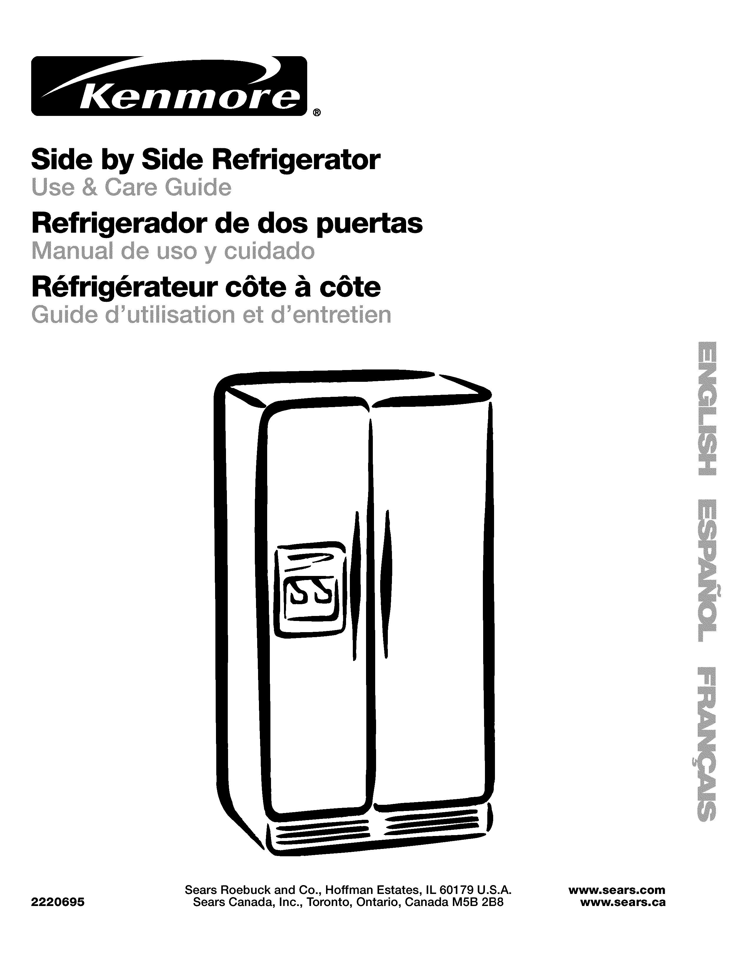 Kenmore 10651532101 Refrigerator User Manual