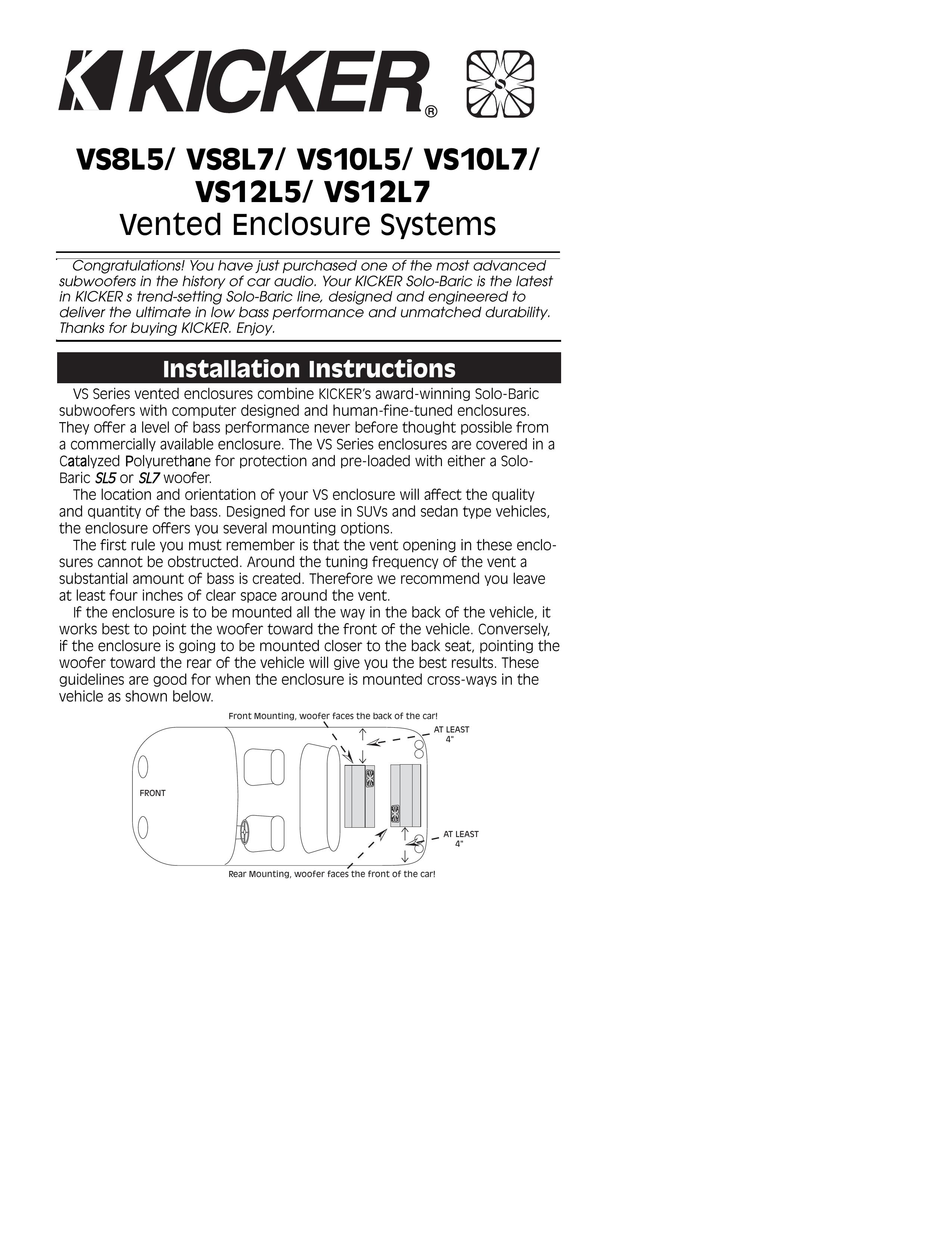 Kicker VS10L7 Refrigerator User Manual