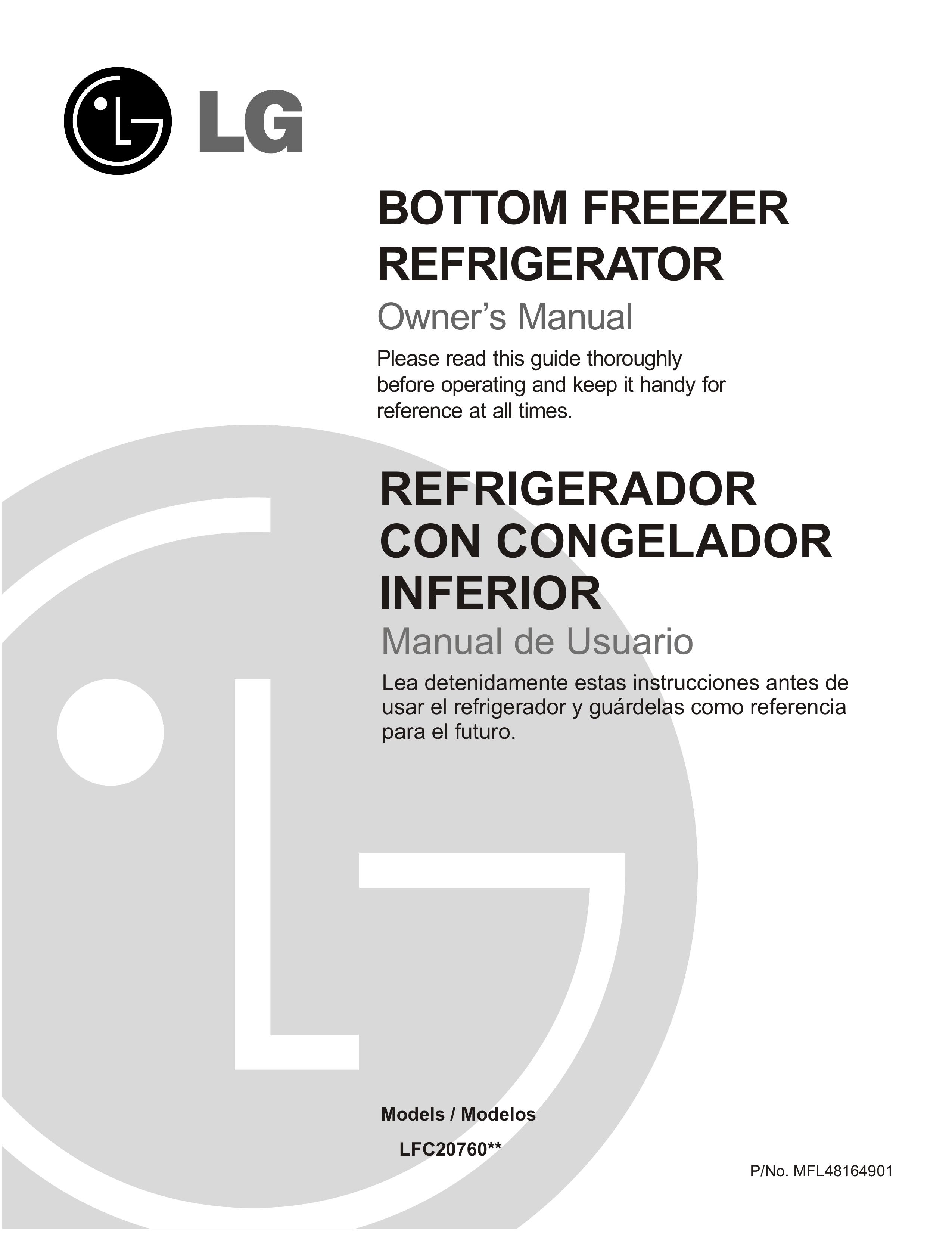 LG Electronics LFC20760 Refrigerator User Manual