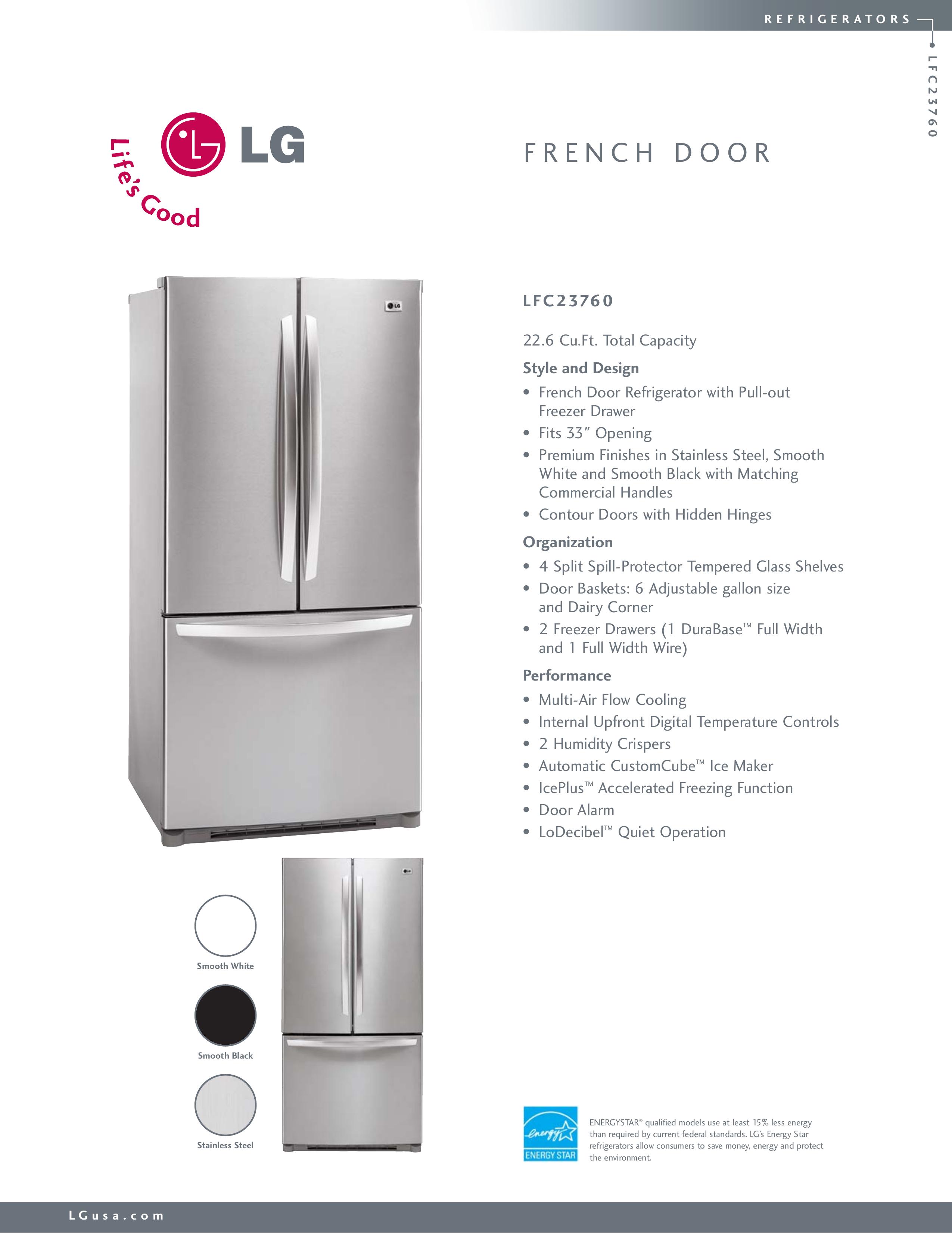 LG Electronics LFC23760ST Refrigerator User Manual
