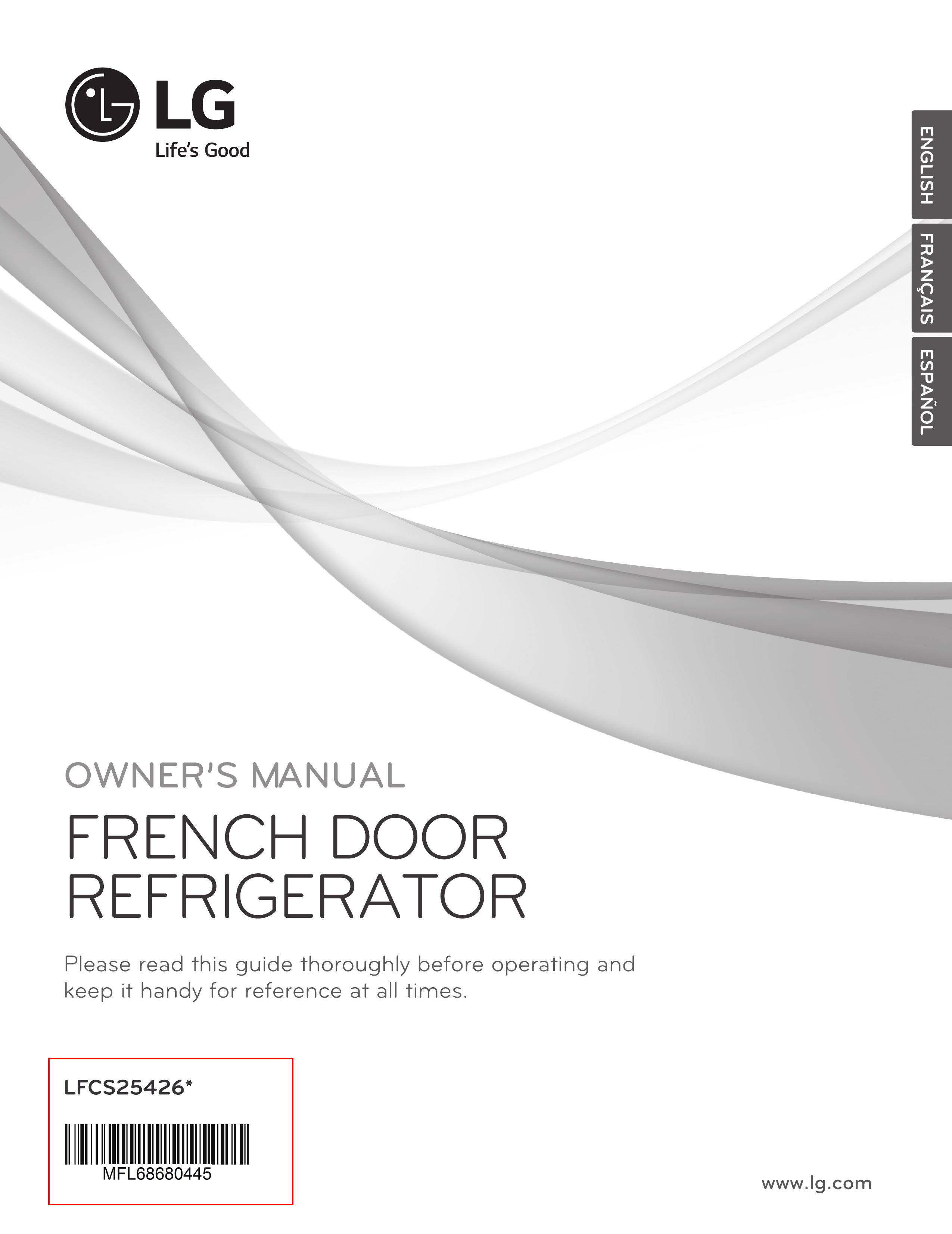 LG Electronics LFCS25426D Refrigerator User Manual