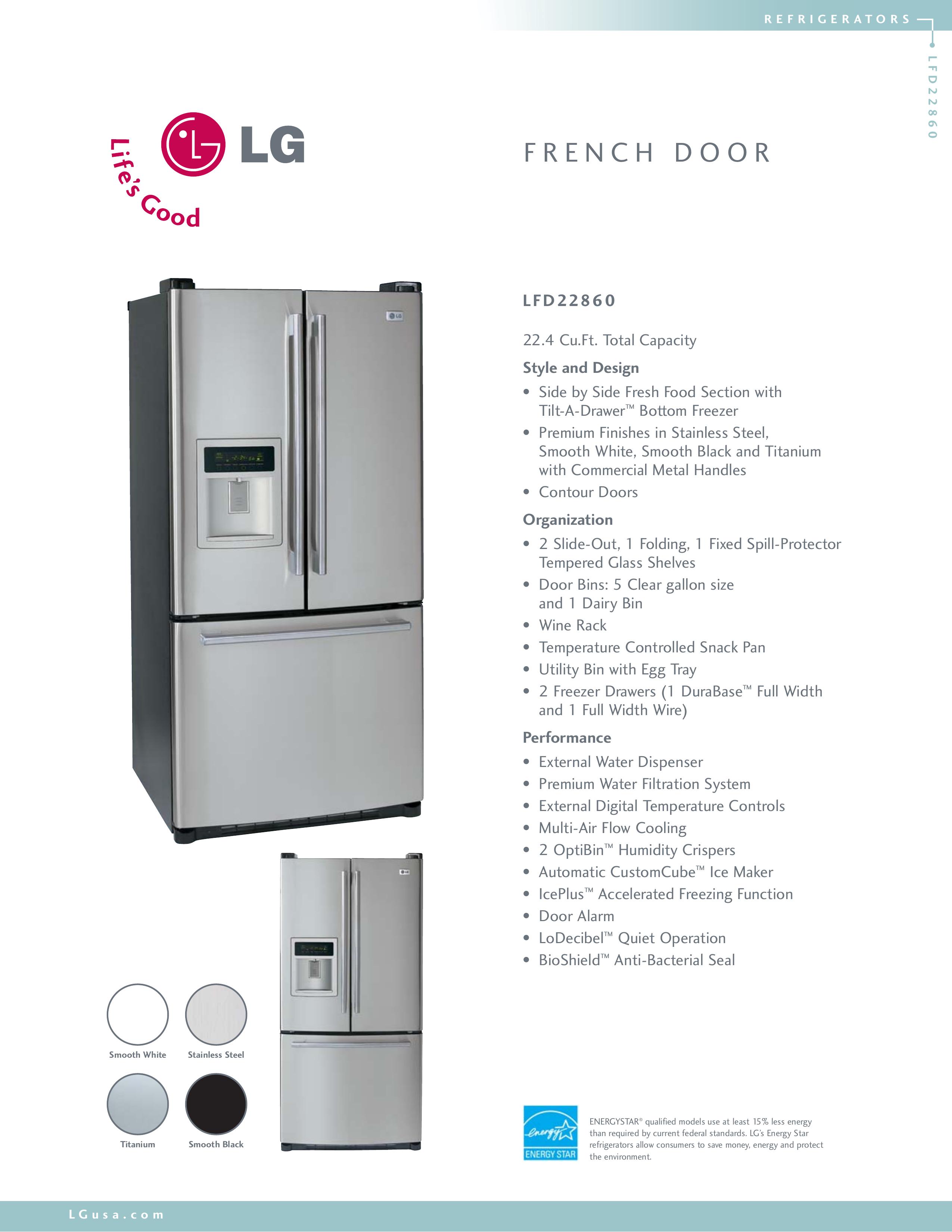 LG Electronics LFD22860 Refrigerator User Manual