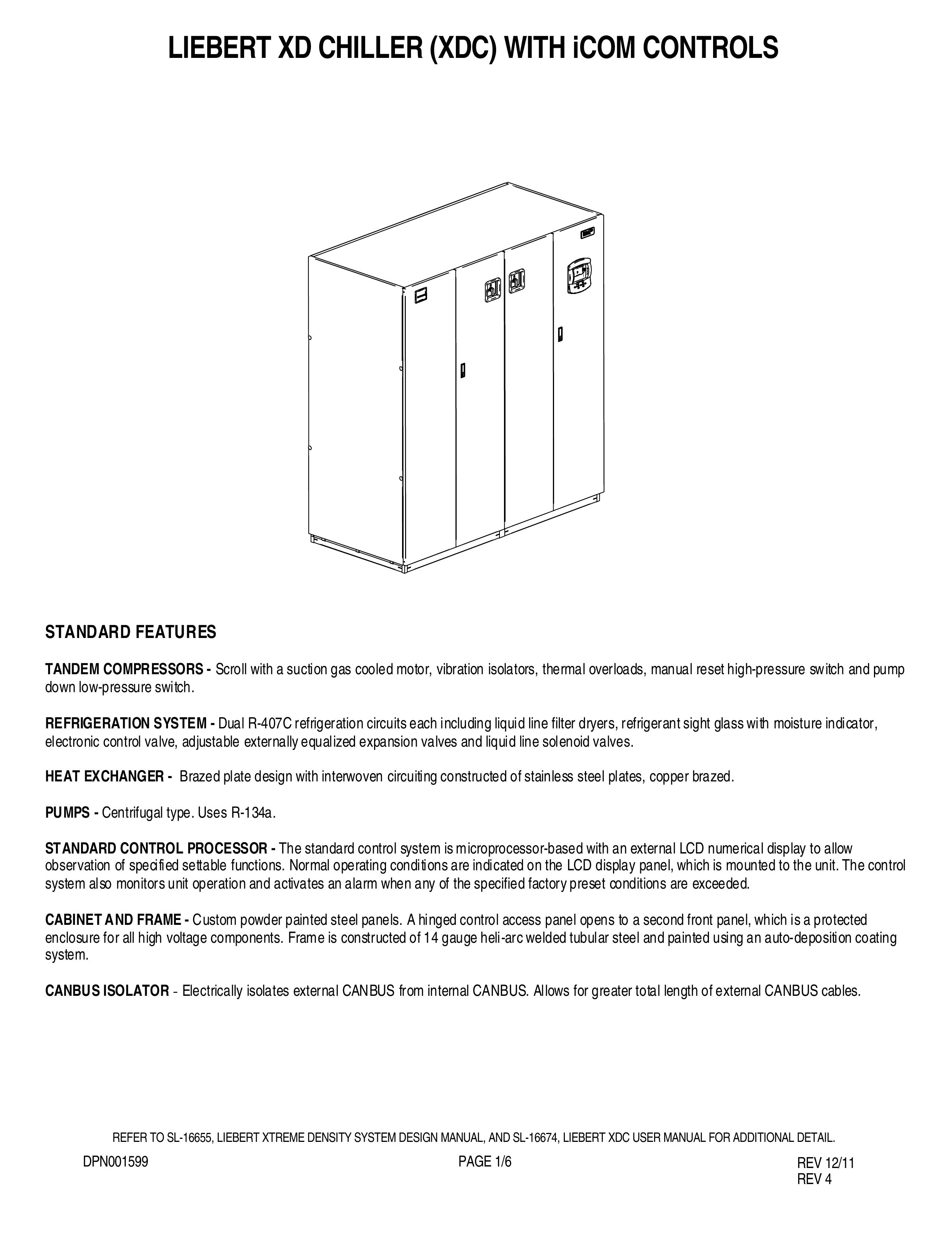 Liebert DPN001599 REV 12/11 Refrigerator User Manual