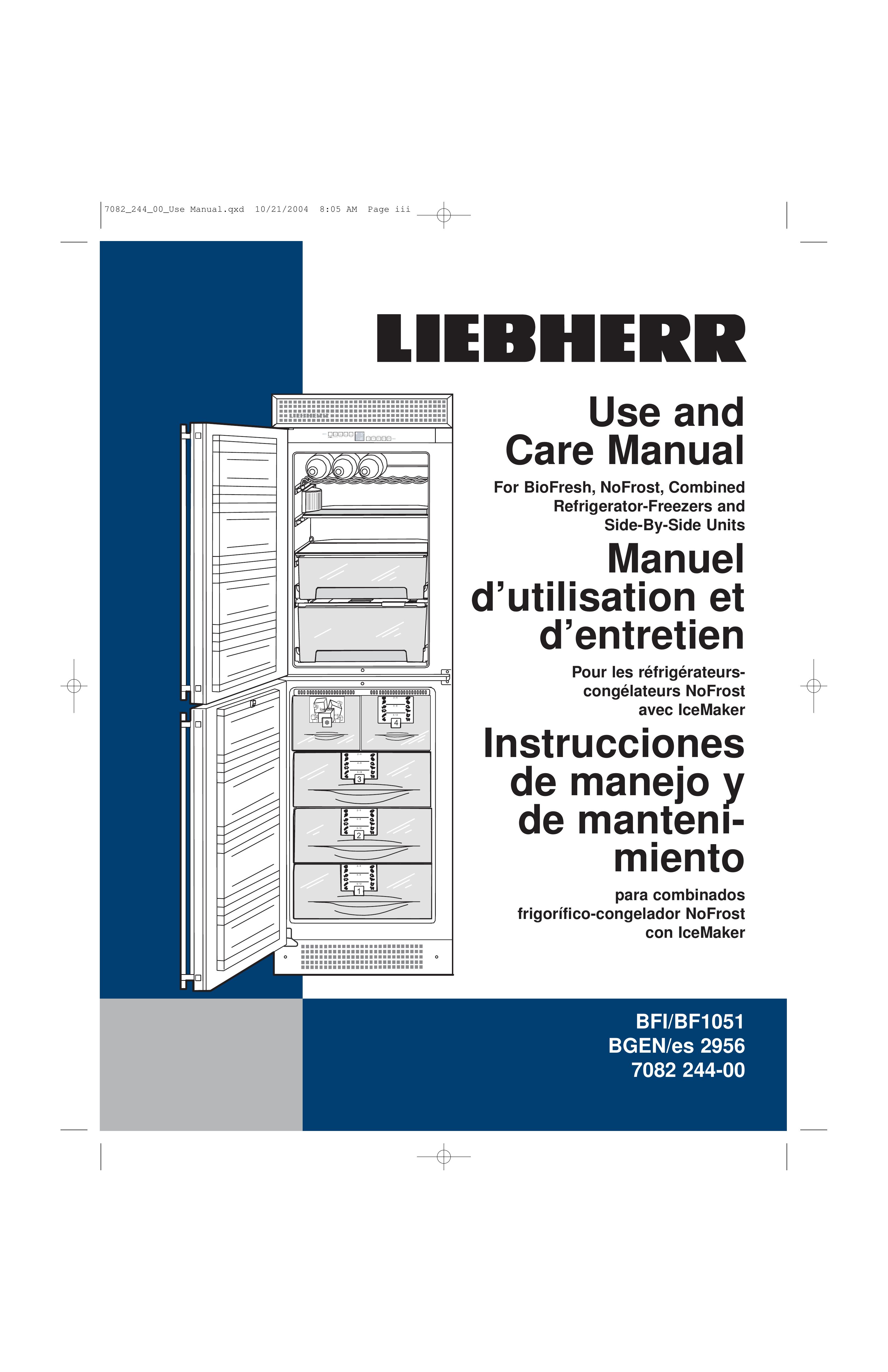 Liebherr 7082 Refrigerator User Manual