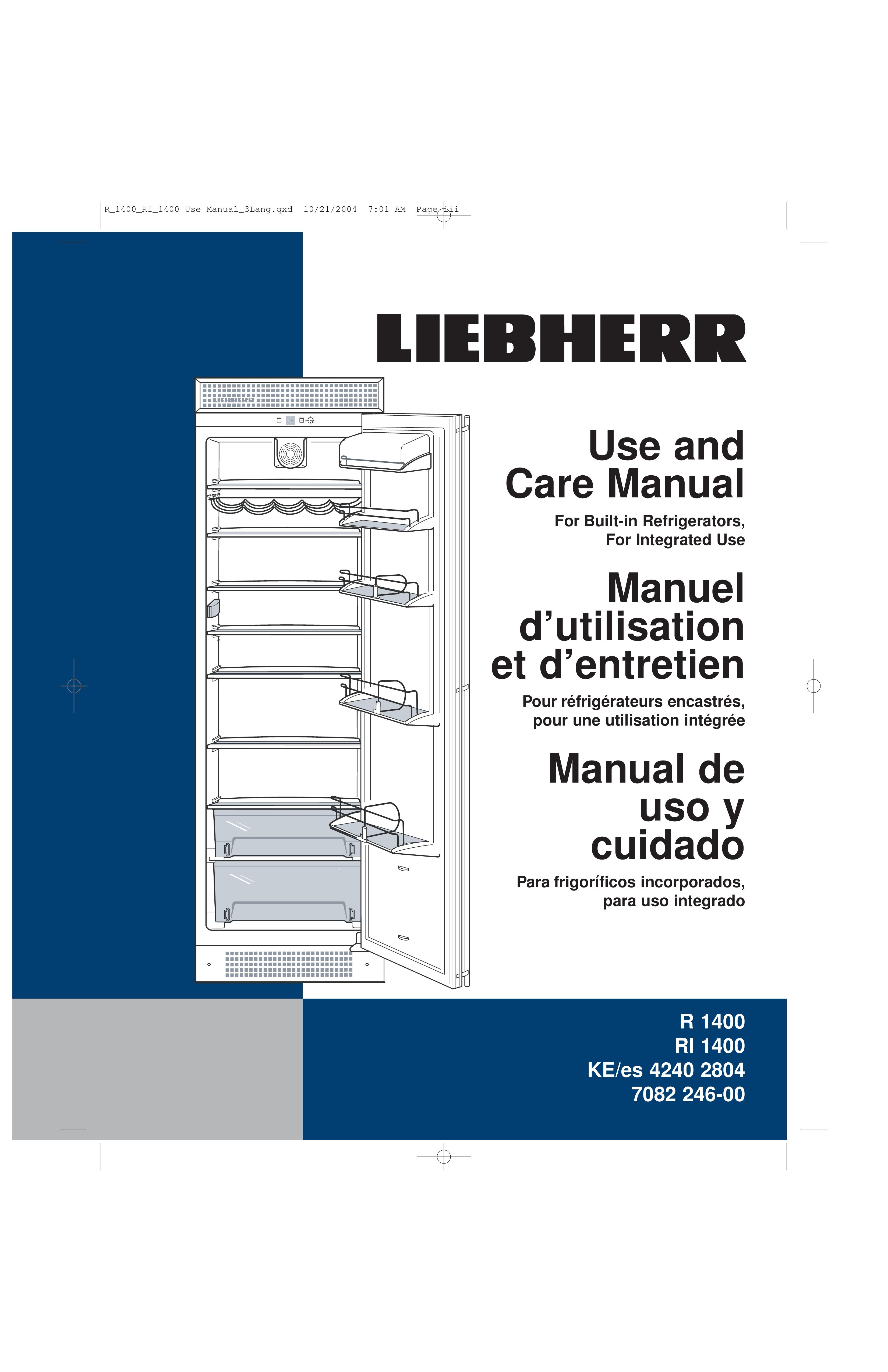 Liebherr 7082 246-00 Refrigerator User Manual