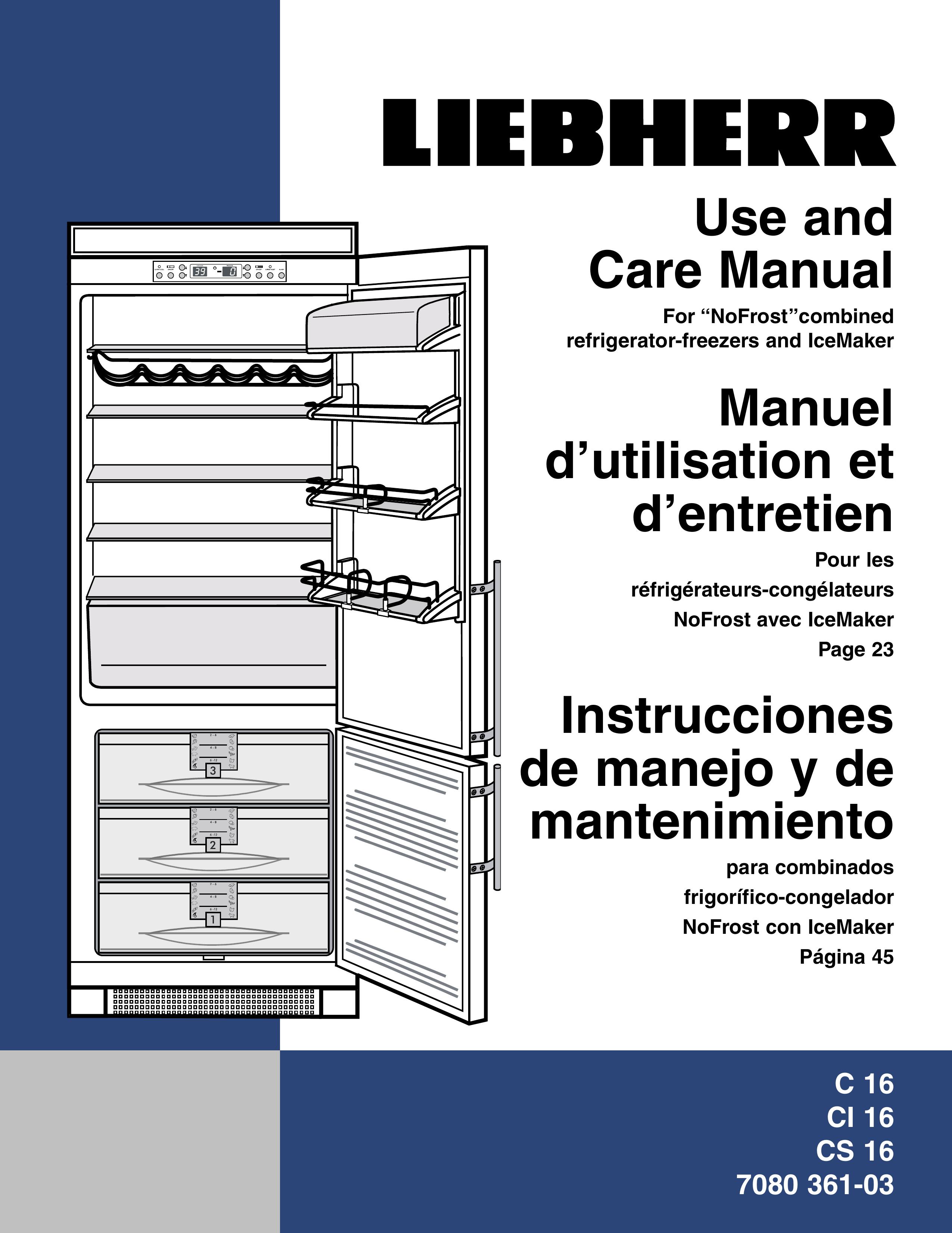 Liebherr CI 16 Refrigerator User Manual