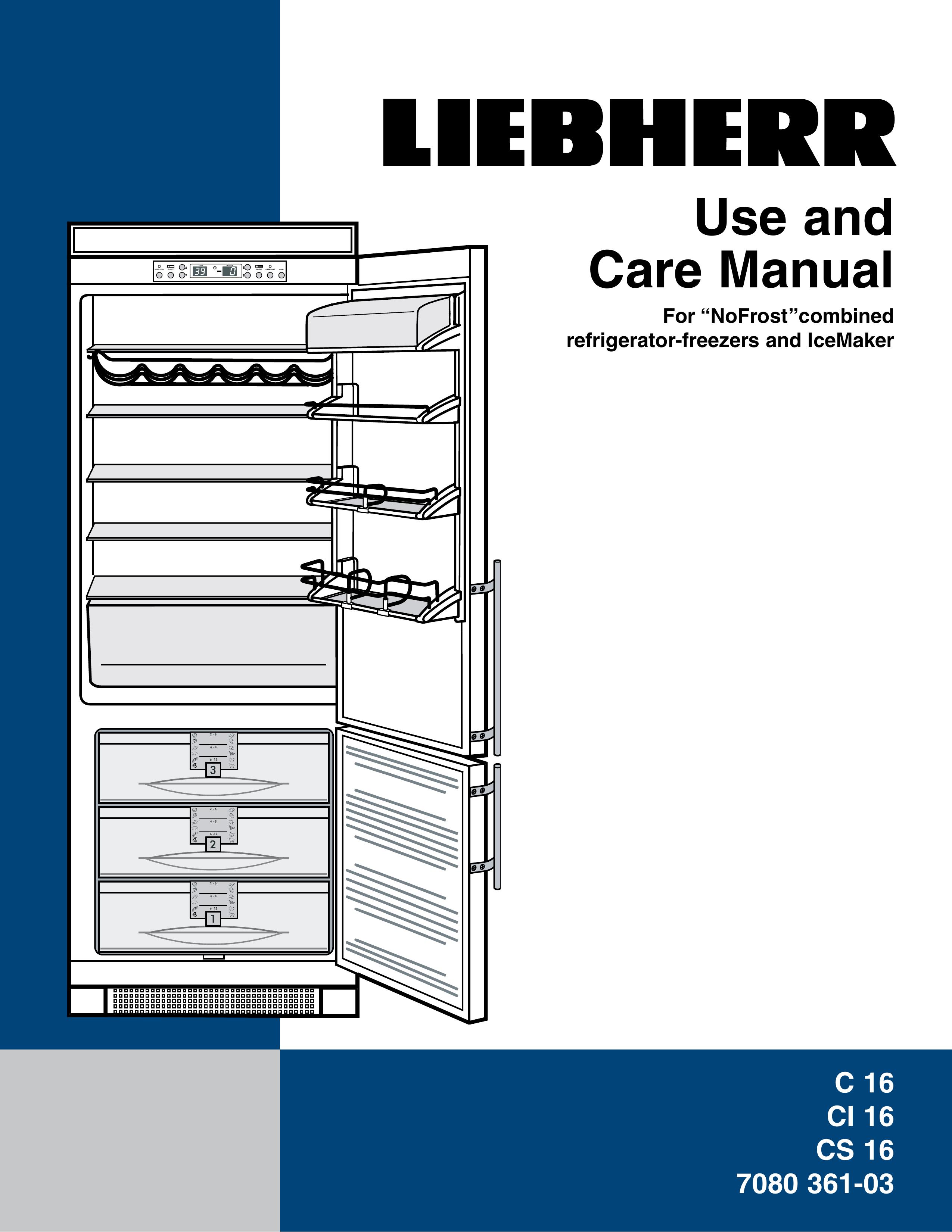 Liebherr CI16 Refrigerator User Manual