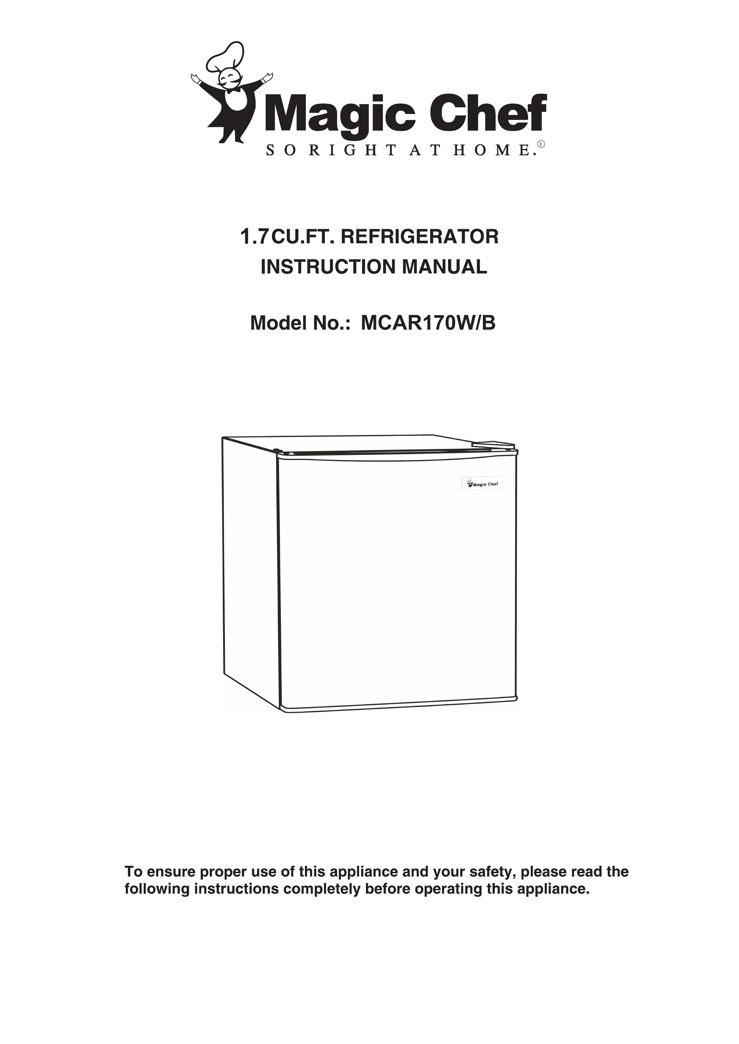 Magic Chef MCAR170B Refrigerator User Manual