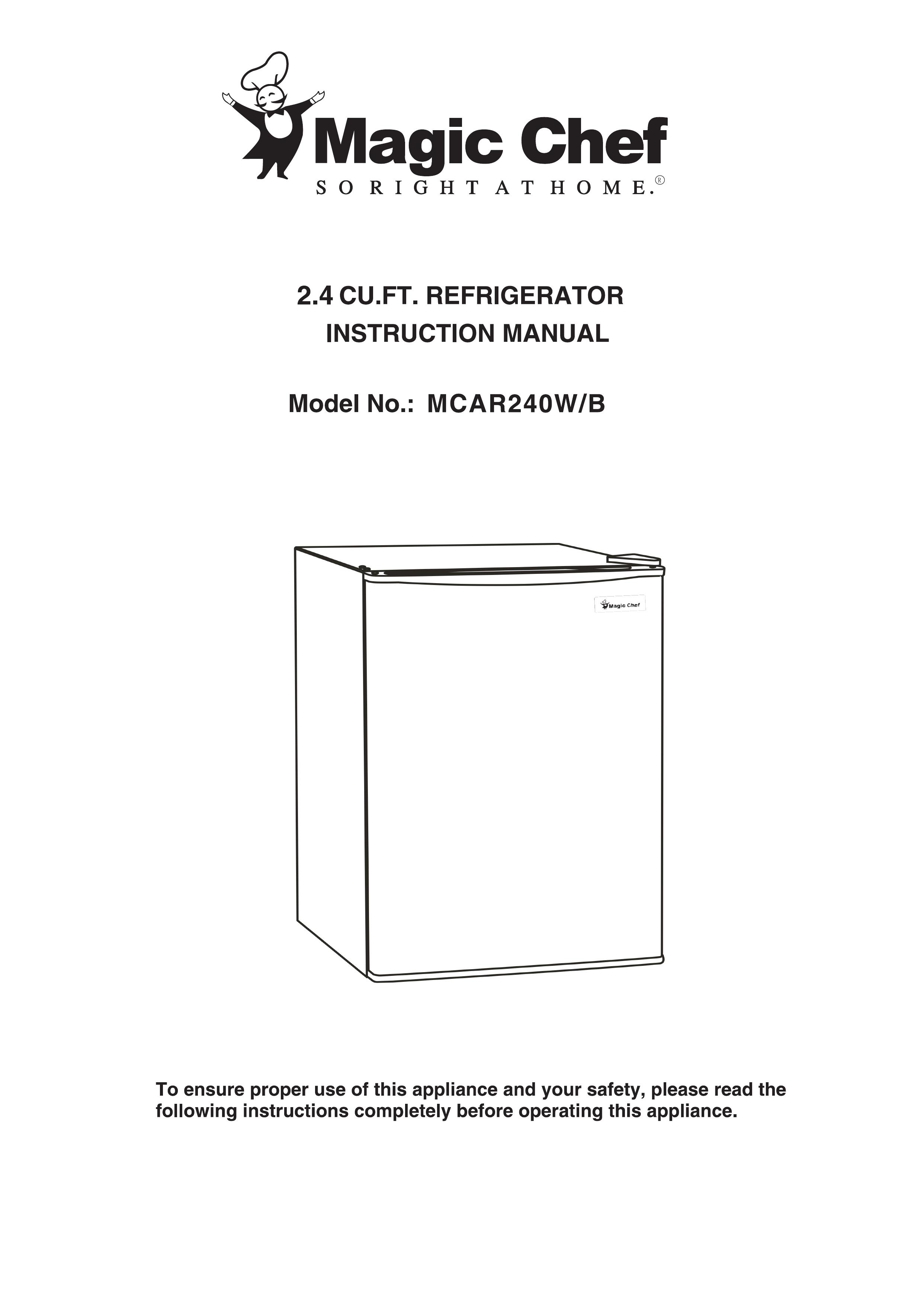 Magic Chef MCAR240B Refrigerator User Manual