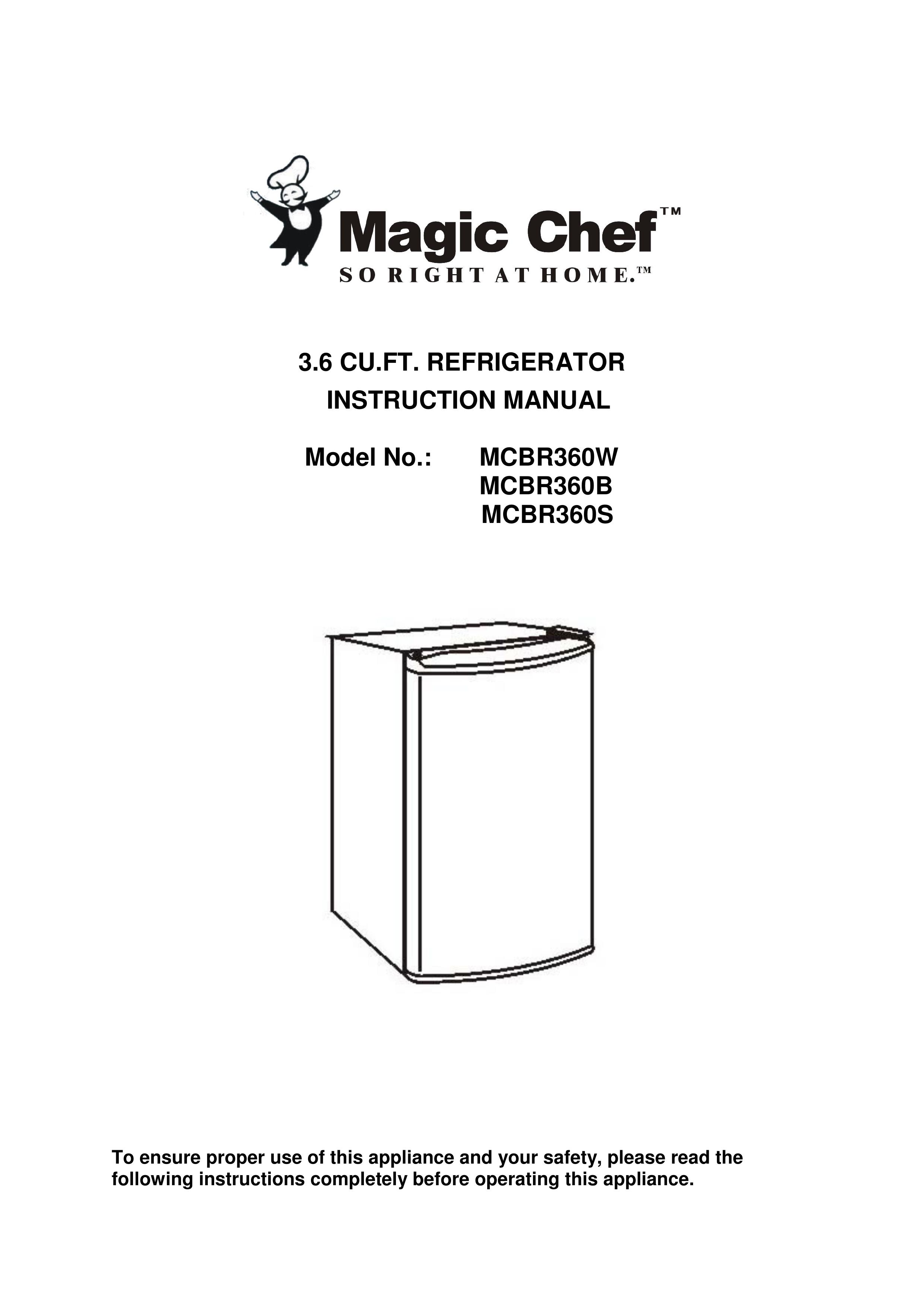 Magic Chef MCBR360B Refrigerator User Manual