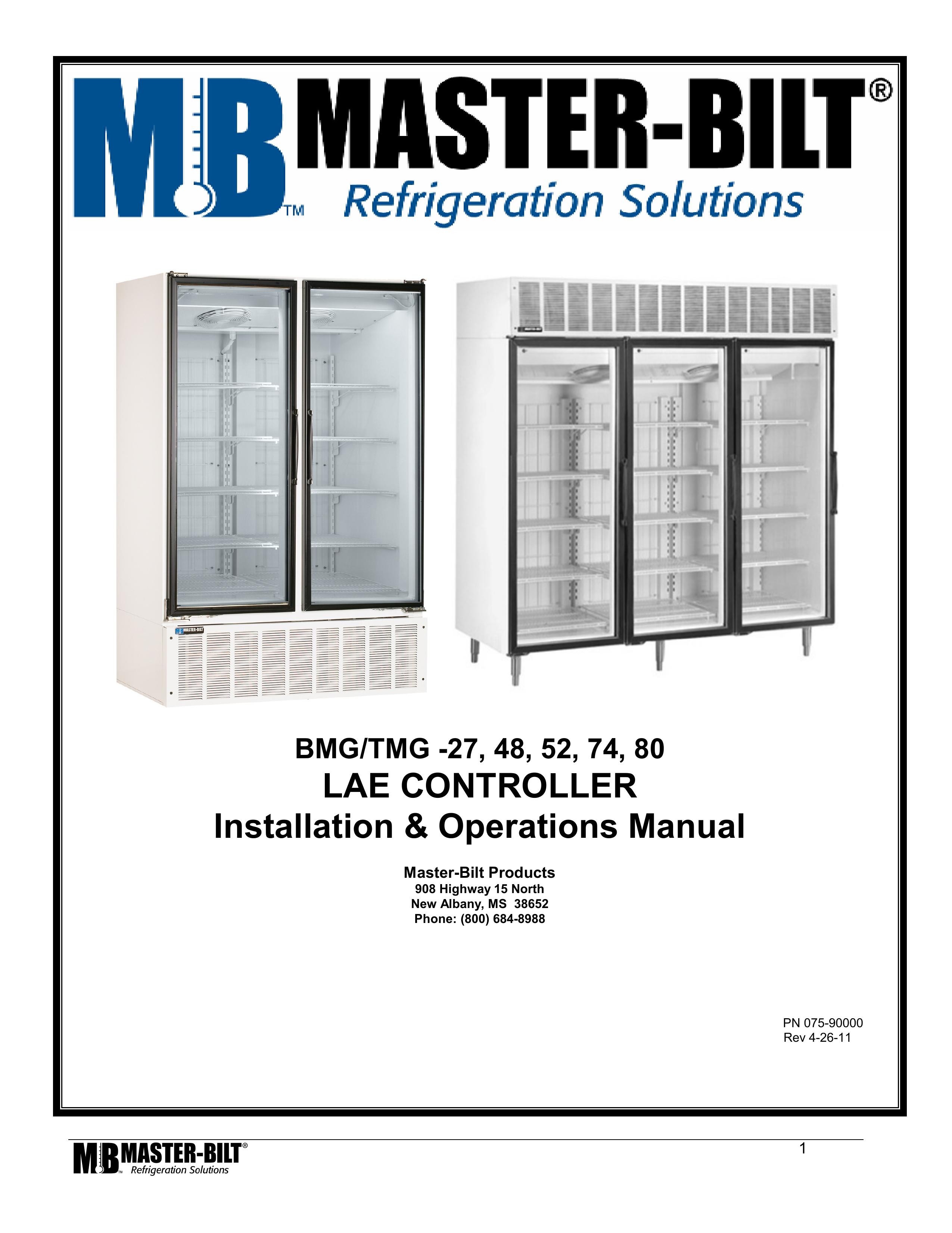 Master Bilt BMG/TMG 27 Refrigerator User Manual